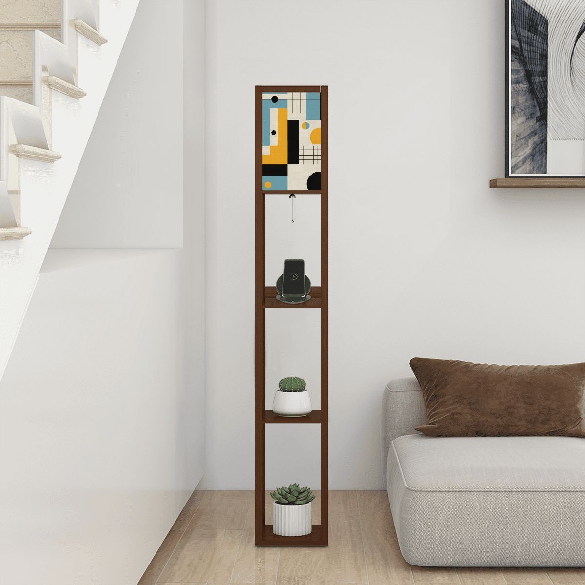 Mid Century Modern Bauhaus Designed Mod Retro Floor Lamp With Shelves - Mid Century Modern Gal