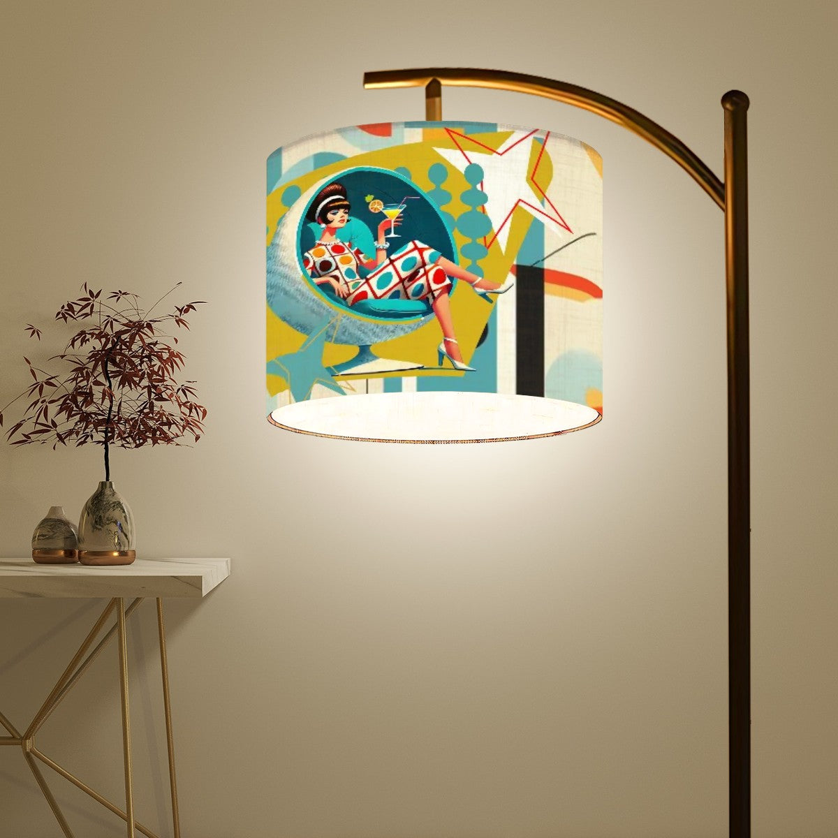 Bauhaus Designed Floor Lamp, Mid Mod 60s Gal, Kitschy MCM Lighting - Mid Century Modern Gal