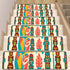 Mid Century Modern Tiki Idols, Coral, Teal Brown Mid Mod Retro Non Slip Carpet for Stairs Treads - Mid Century Modern Gal