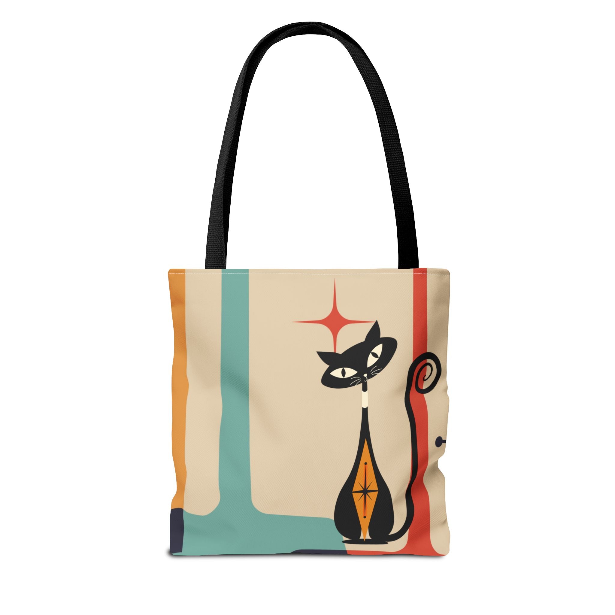 Atomic Cat Mid Century Mod Tote Bag - Mid Century Modern Gal