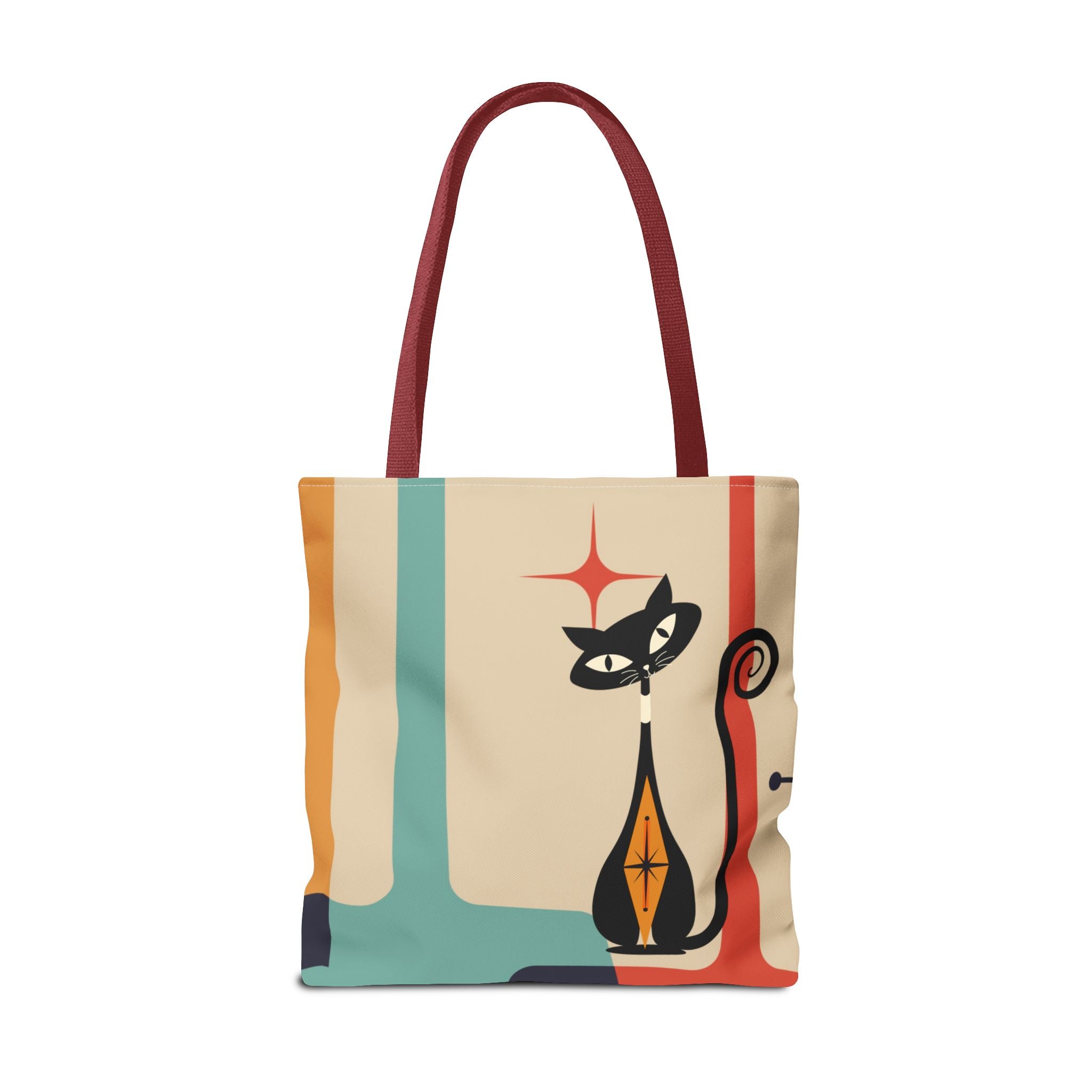 Atomic Cat Mid Century Mod Tote Bag - Mid Century Modern Gal