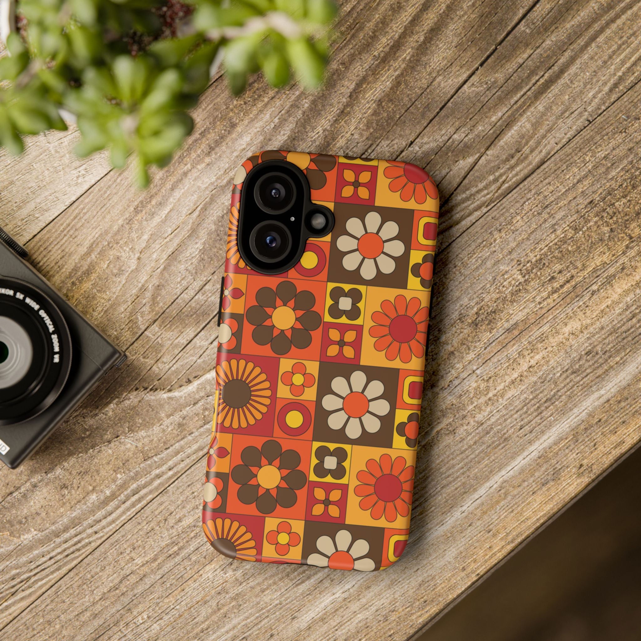 Retro 70s Mid Mod Floral Phone Case | Tough Cases for Flower Lovers