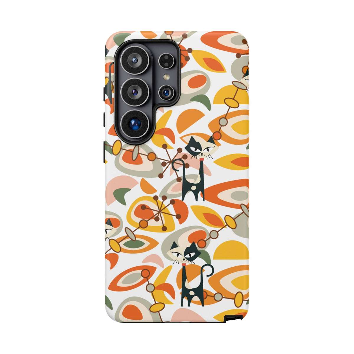 Atomic Cat Mid Mod Orange, Yellow, Groovy Cat Smart Phone Tough Cases
