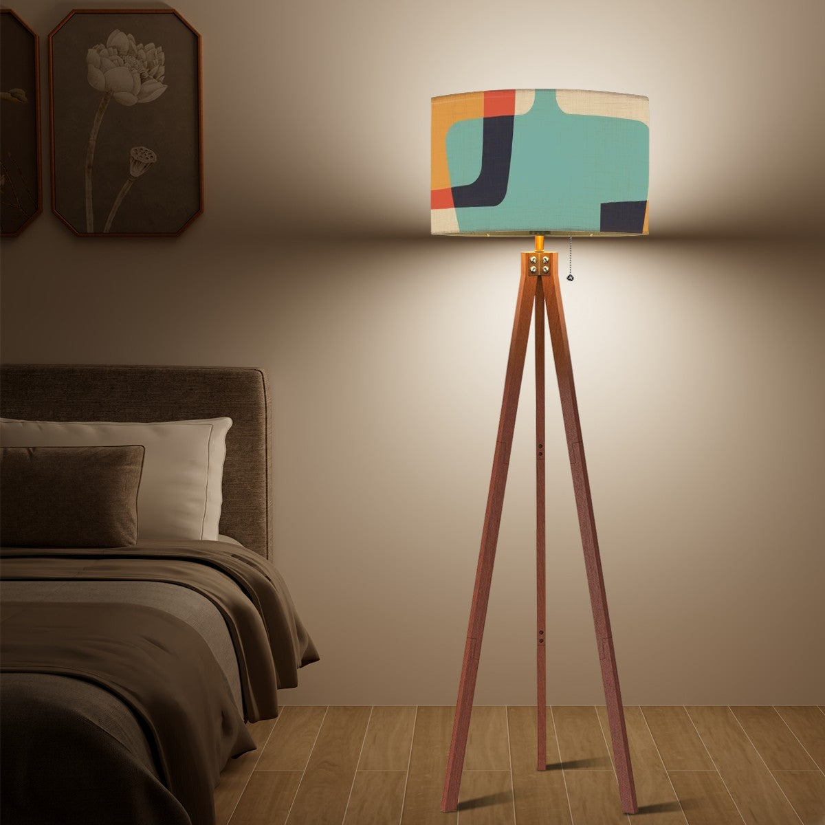 Mid Century Modern Tripod Floor Lamp Mid Mod Geometric MCM Modern Lighting - Mid Century Modern Gal