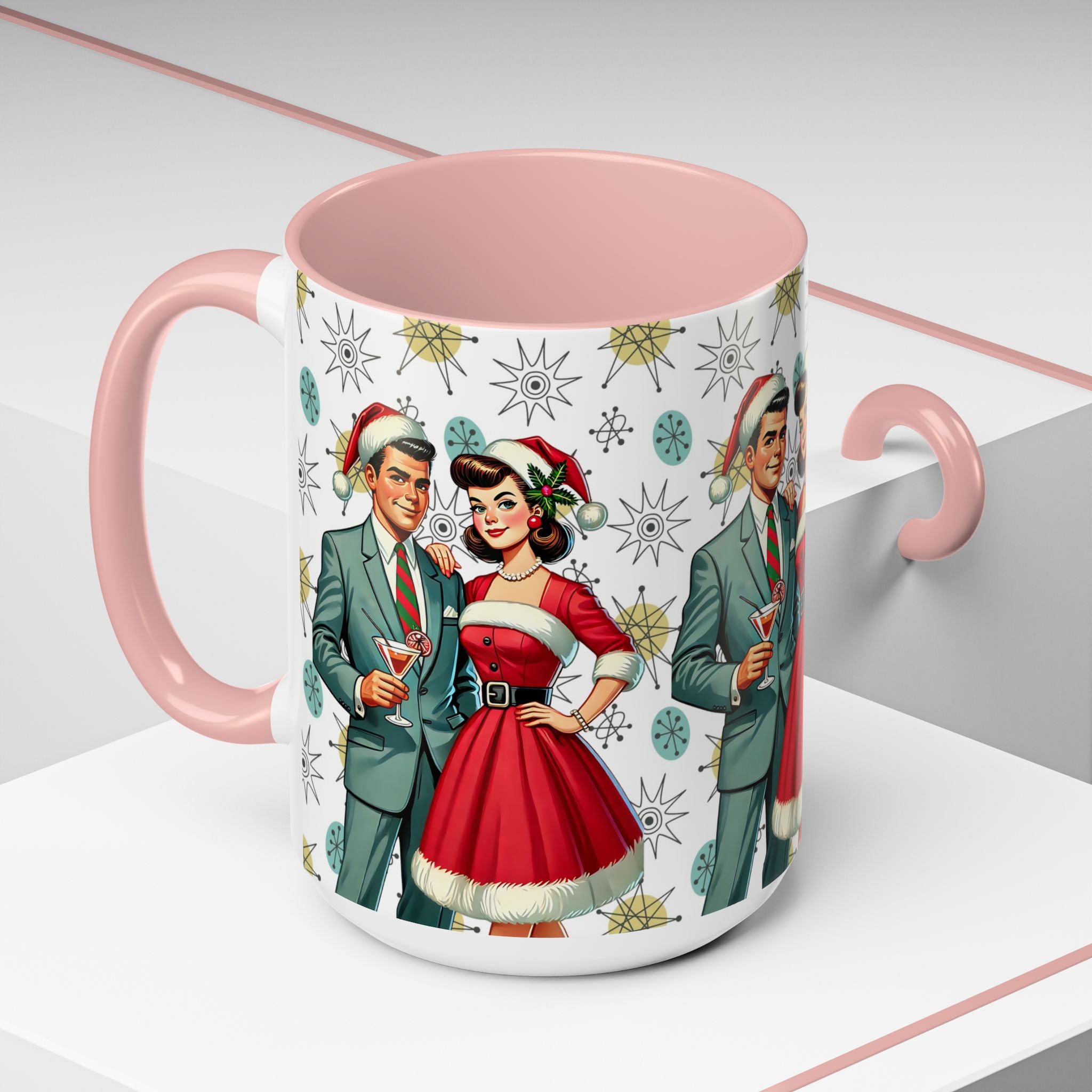 Mid Century Modern Atomic 50s Christmas Franciscan Starburst Pattern Mug - Mid Century Modern Gal