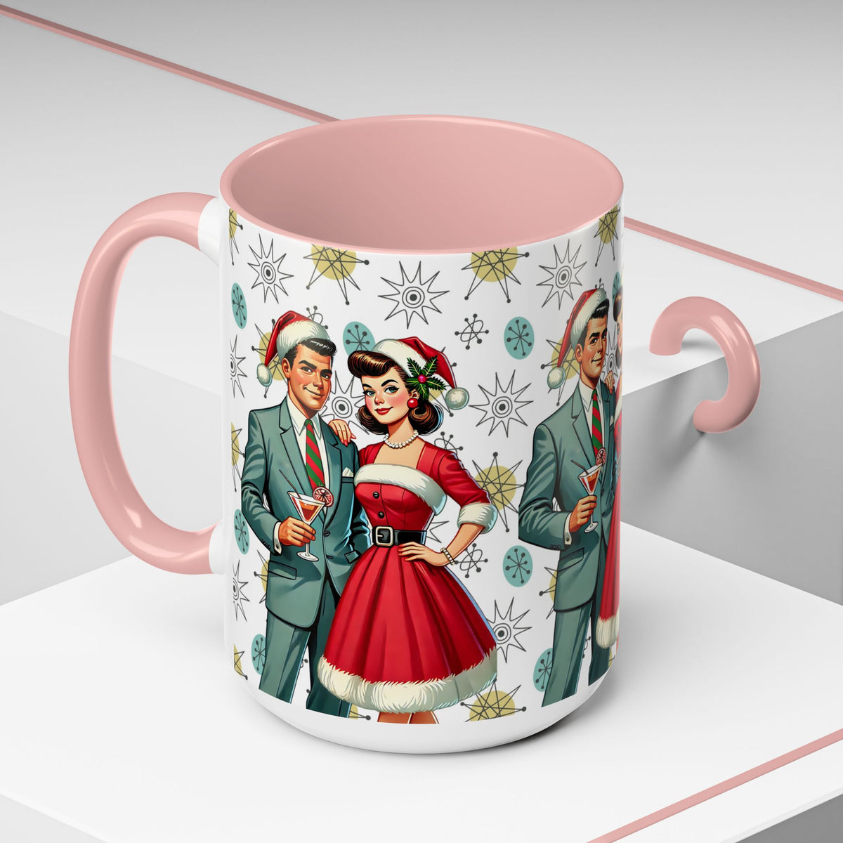 Mid Century Modern Atomic 50s Christmas Franciscan Starburst Pattern Mug - Mid Century Modern Gal