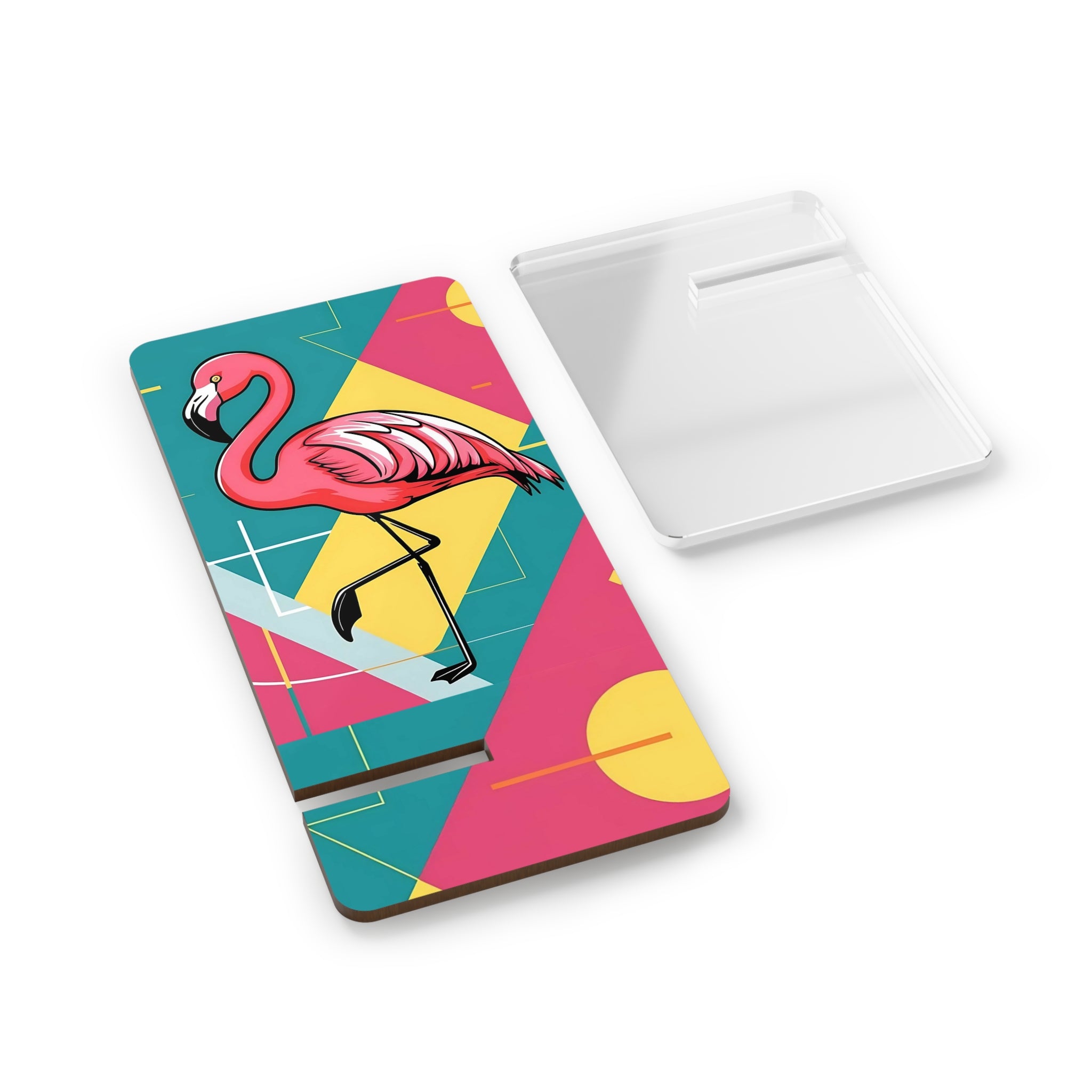 Palm Springs Vibrant Flamingo Smartphone Stand - Fun and Stylish Desk Accessory - Mid Century Modern Gal