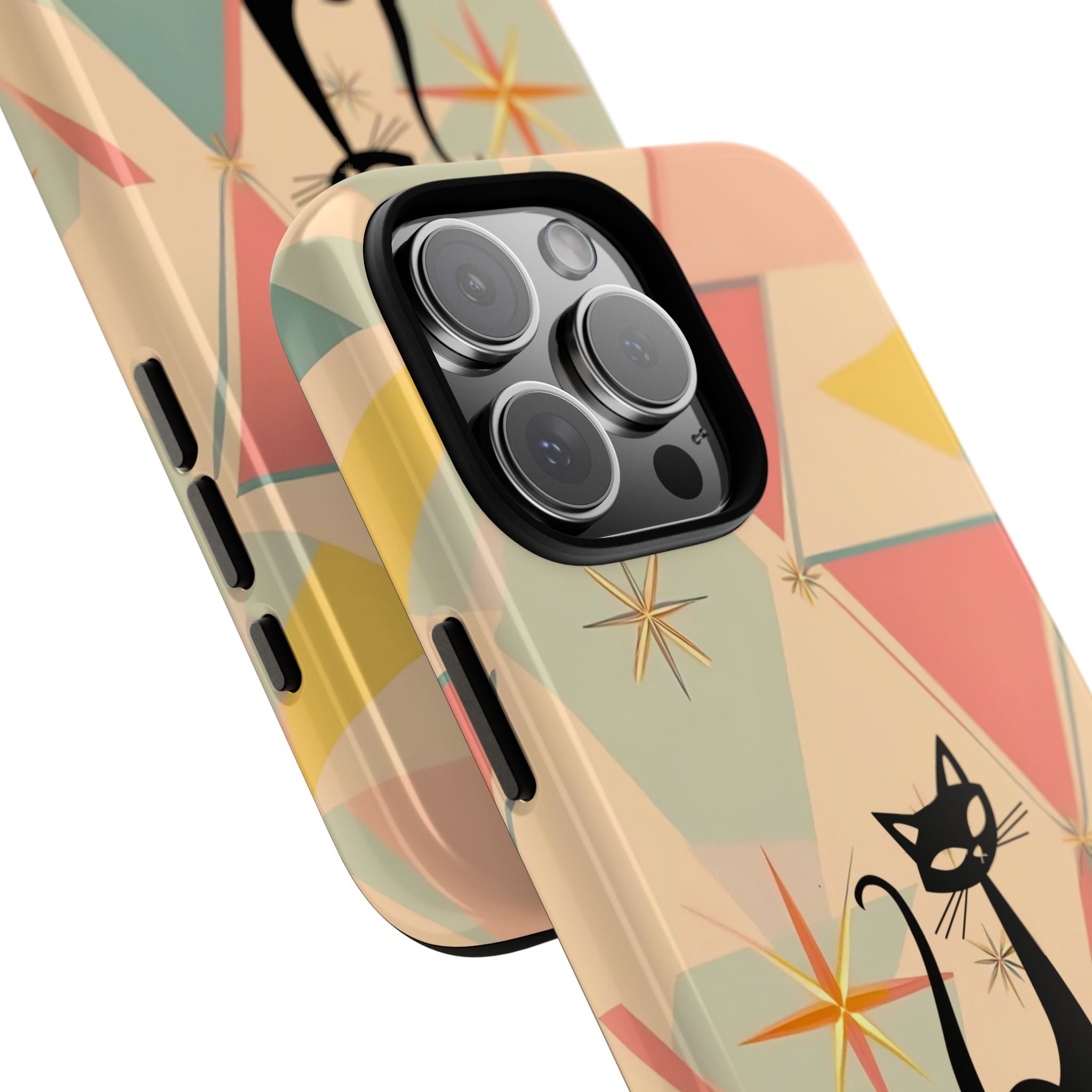 Atomic Cat Mid Mod Retro Cat Phone Case | Tough Cases with Vintage Vibe | Ideal for Cat Lovers