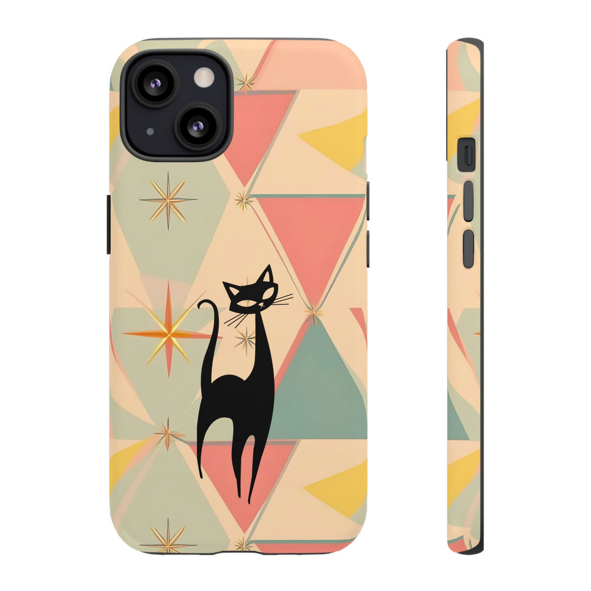 Atomic Cat Mid Mod Retro Cat Phone Case | Tough Cases with Vintage Vibe | Ideal for Cat Lovers