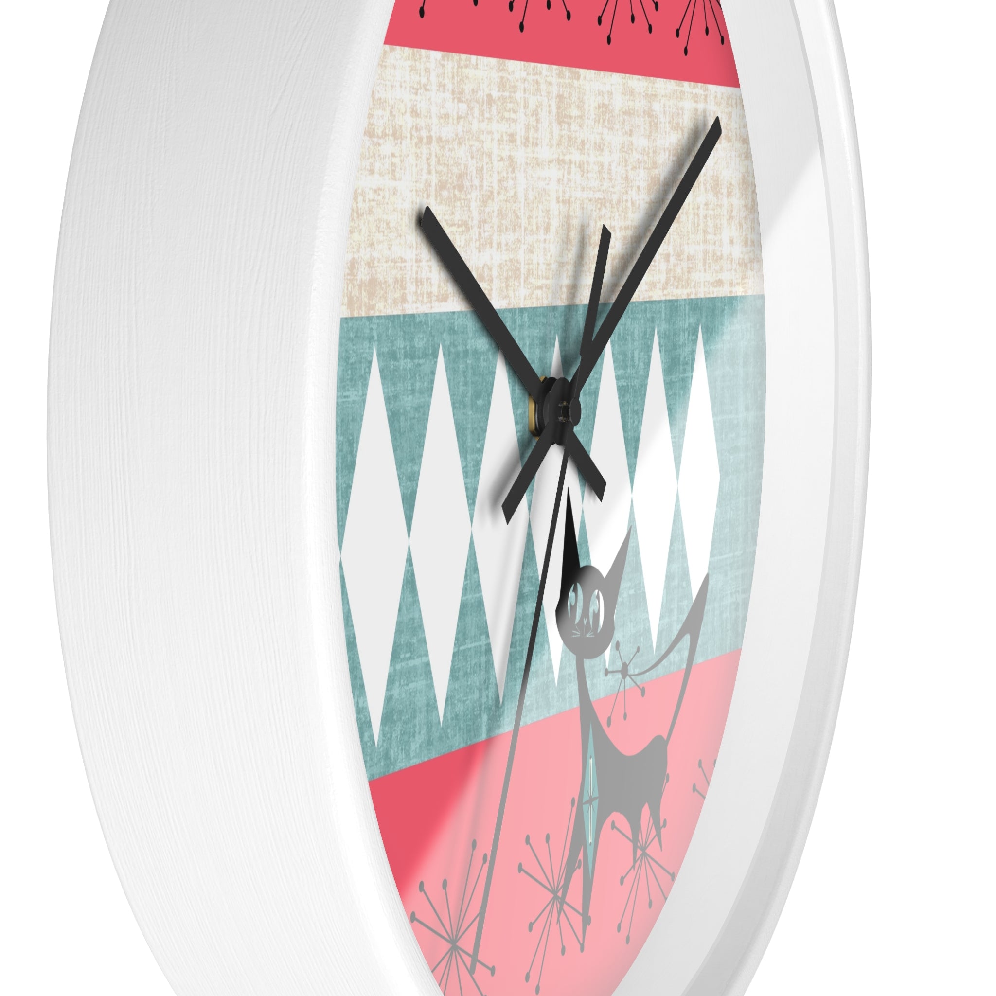 Atomic Cat, Mid Century Modern Retro Cat Wall Clock - Mid-Century Modern Timepiece - Mid Century Modern Gal
