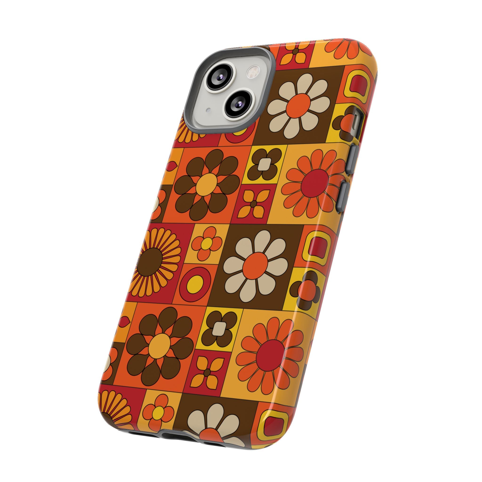 Retro 70s Mid Mod Floral Phone Case | Tough Cases for Flower Lovers