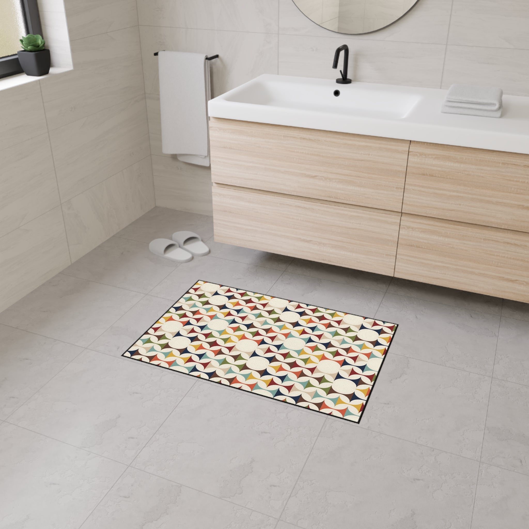 Mid Century Modern Scandinavian Designed Kitchen, Bath Heavy Duty Floor Mat - Mid Century Modern Gal