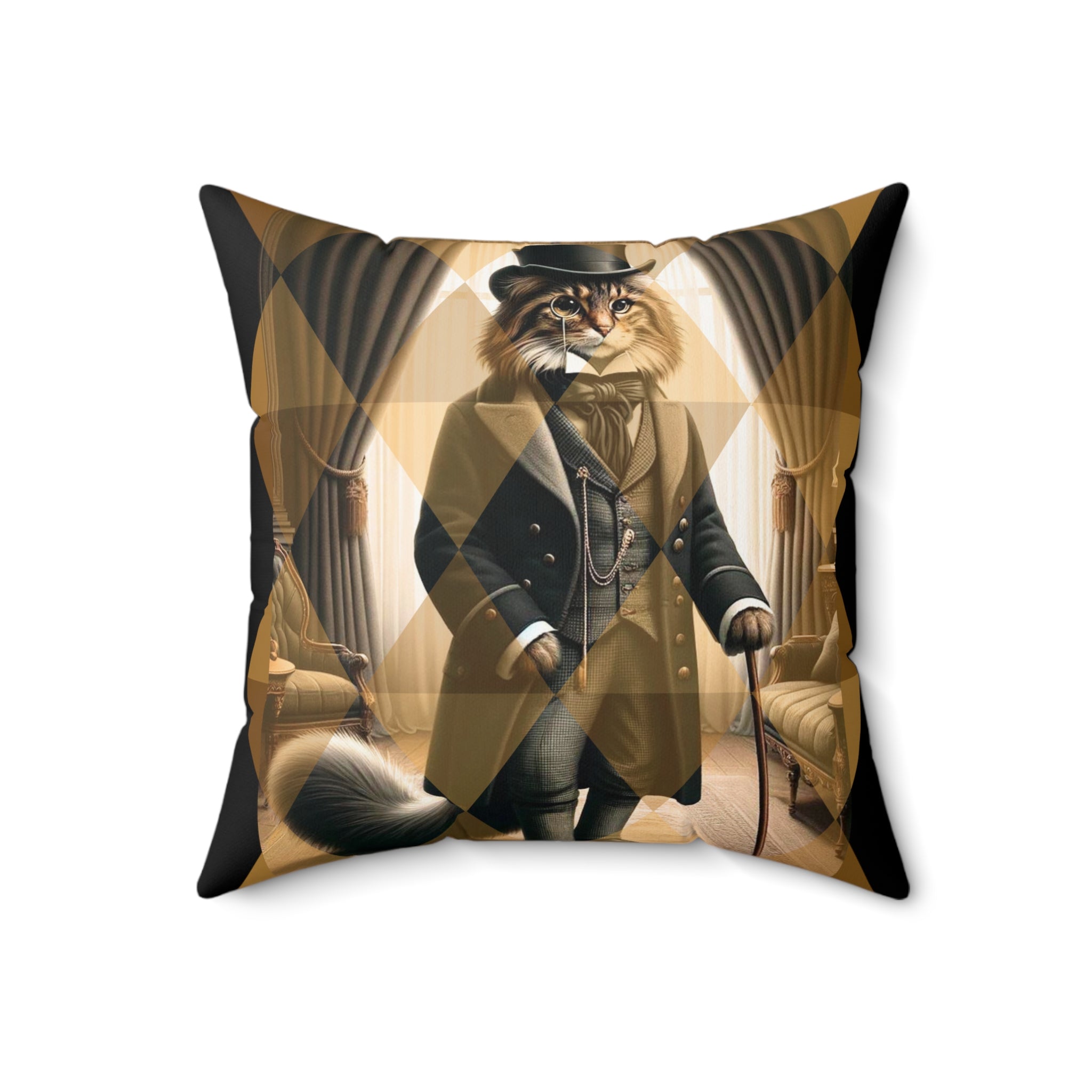 AristoCat, Kitschy Mid Century Modern, Den, Office, Kitsch Quirky Pillow And Insert - Mid Century Modern Gal