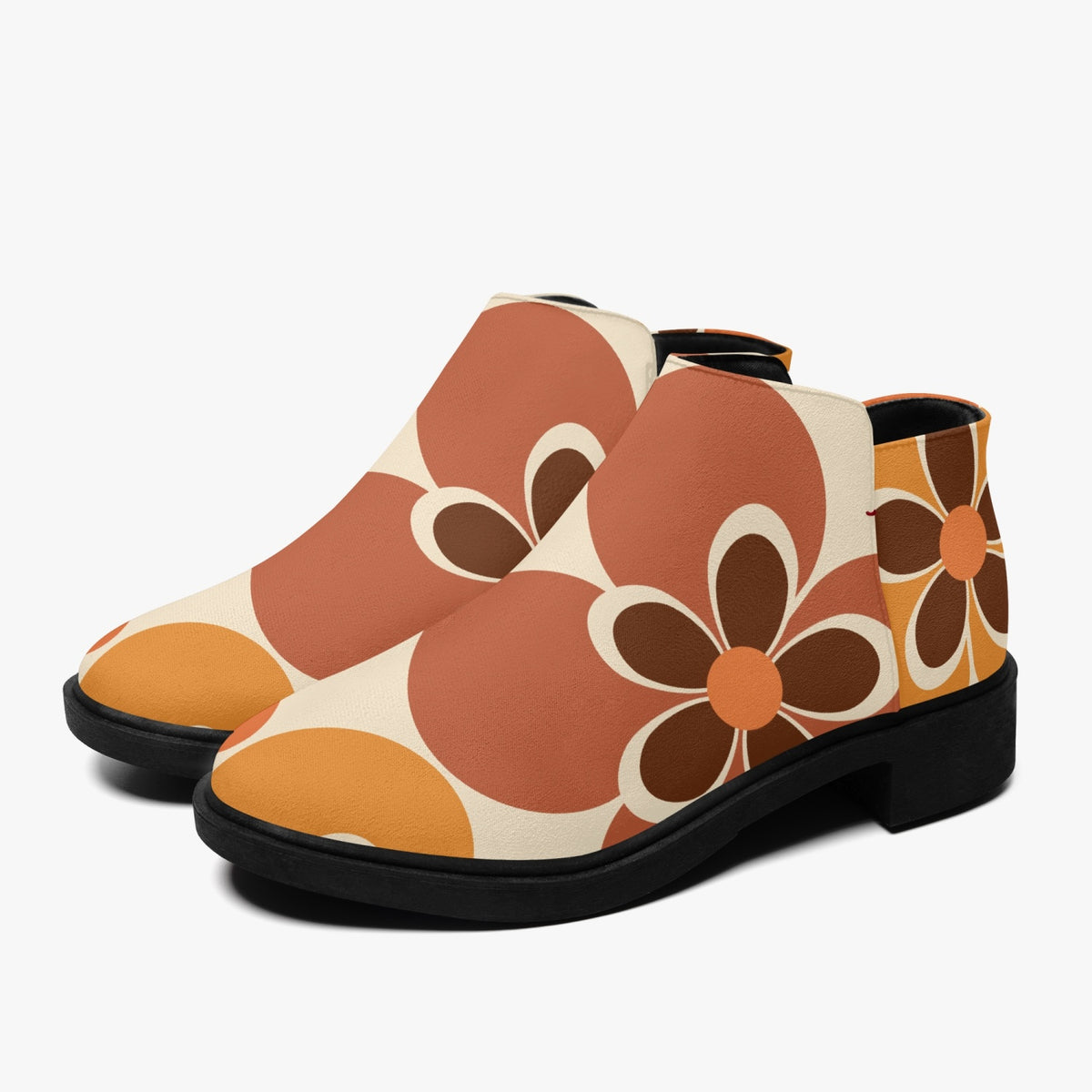 1960s Flower Hippie Ankle Shoe Boots - Mid Century Modern Gal
