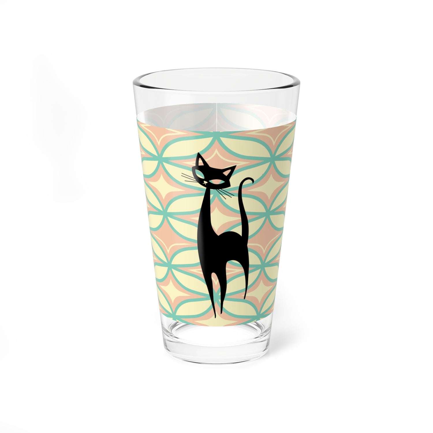 Atomic Cat Mid Century Modern Pink, Mint, Mid Century Modern Barware - Mid Century Modern Gal