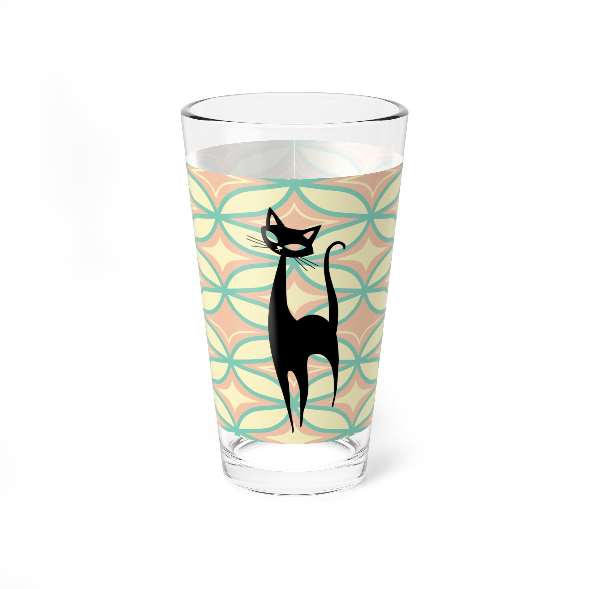 Atomic Cat Mid Century Modern Pink, Mint, Mid Century Modern Barware - Mid Century Modern Gal