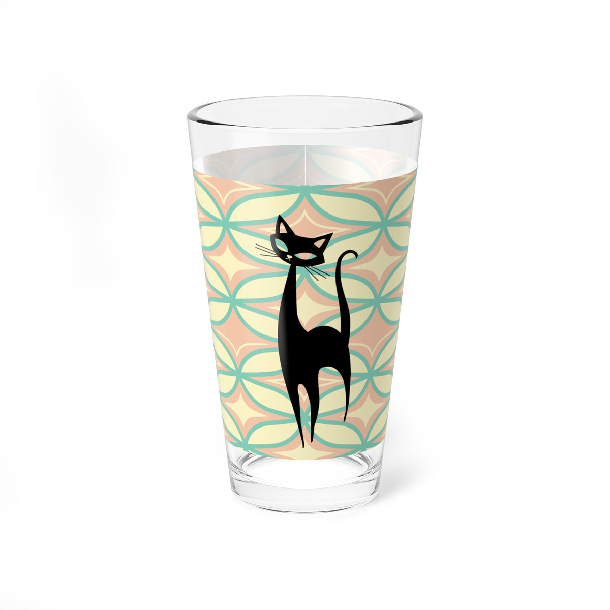 Atomic Cat Mid Century Modern Pink, Mint, Mid Century Modern Barware - Mid Century Modern Gal