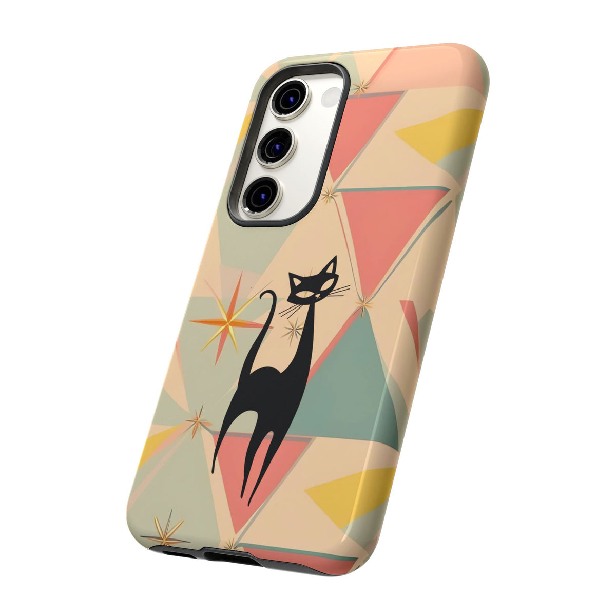 Atomic Cat Mid Mod Retro Cat Phone Case | Tough Cases with Vintage Vibe | Ideal for Cat Lovers