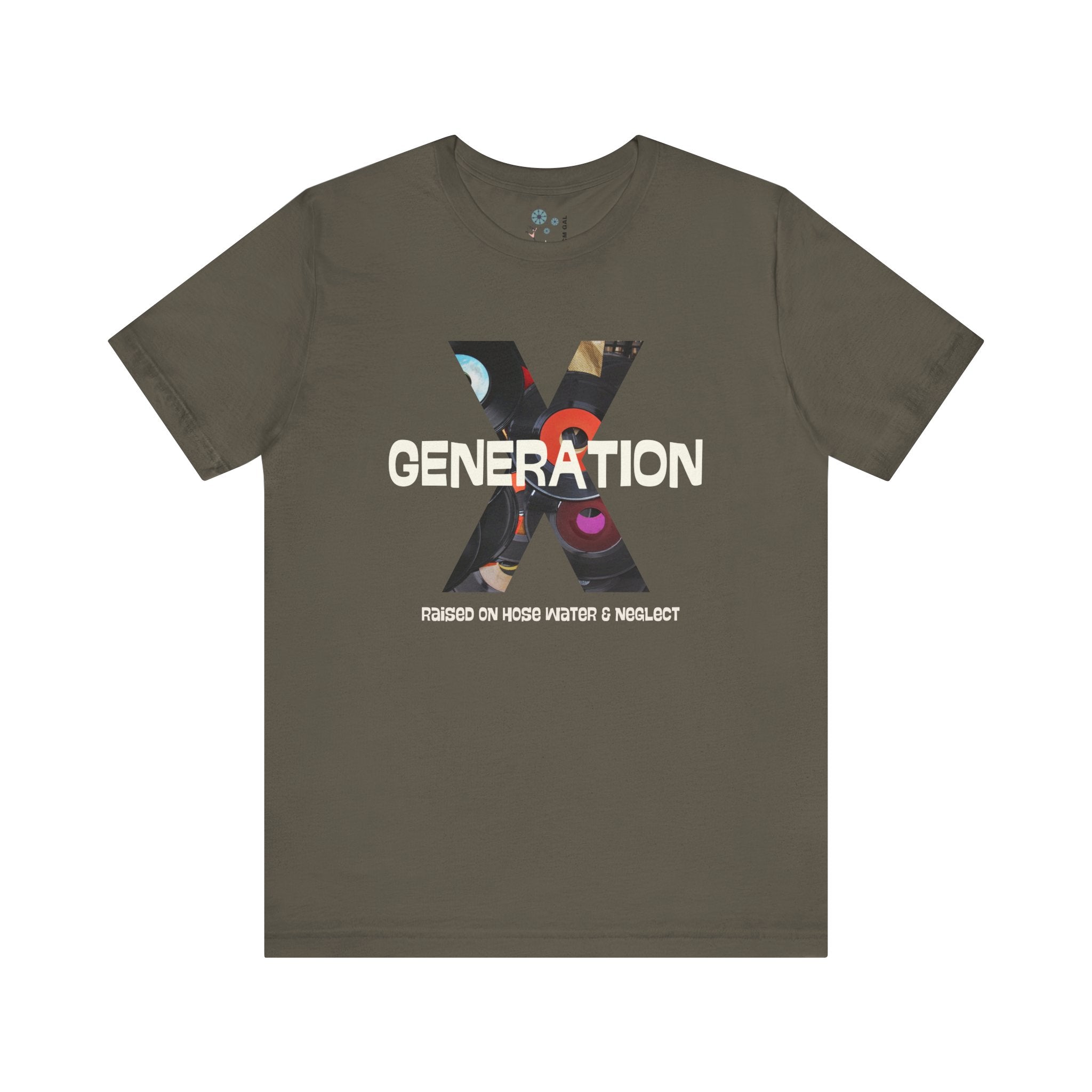 Generation X Retro Tee, Raised On Hose Water And Neglect Unisex Jersey Short Sleeve Tee - Mid Century Modern Gal