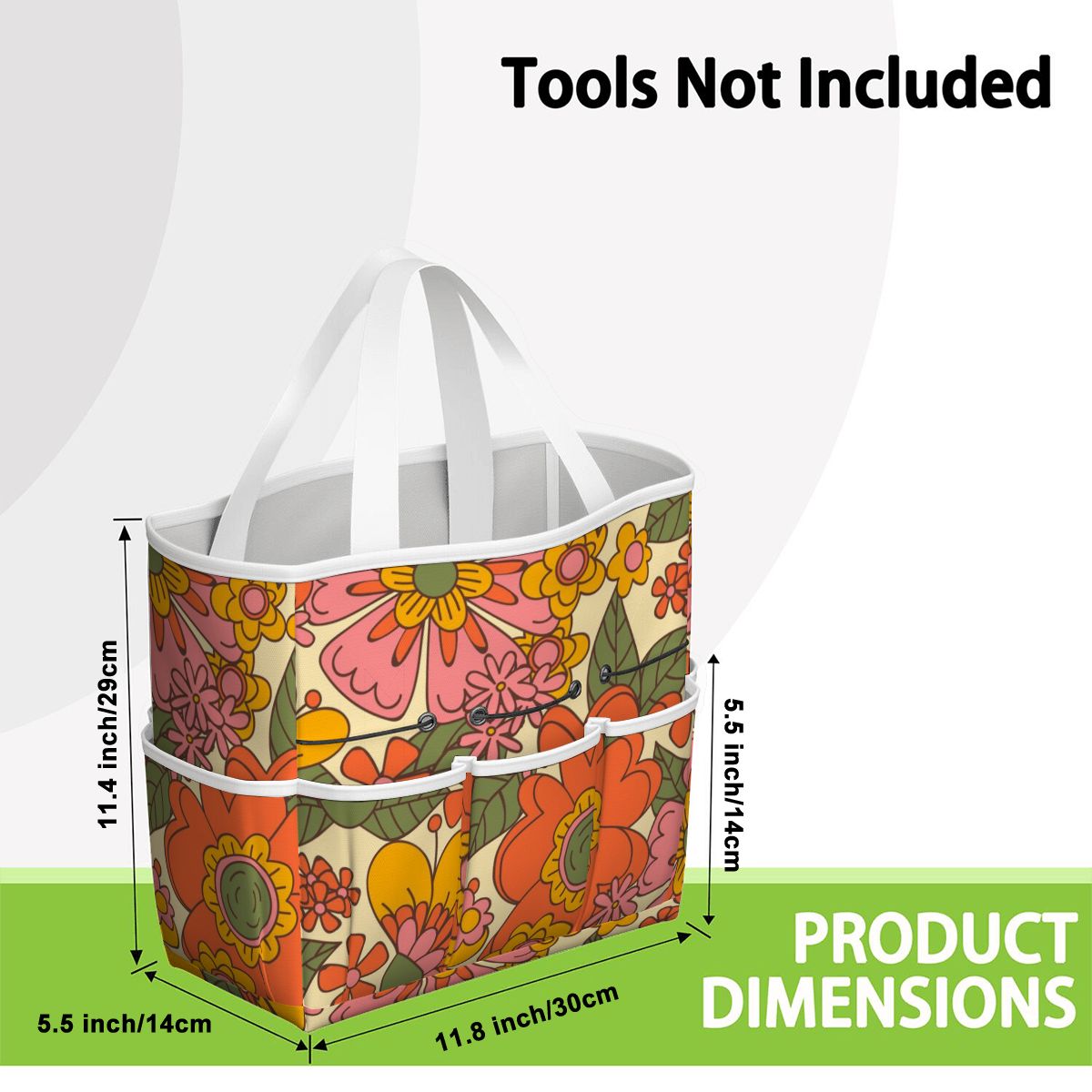 70s Retro Revival Flower Power Groovy Floral Mid Mod Garden Tool Bag - Mid Century Modern Gal