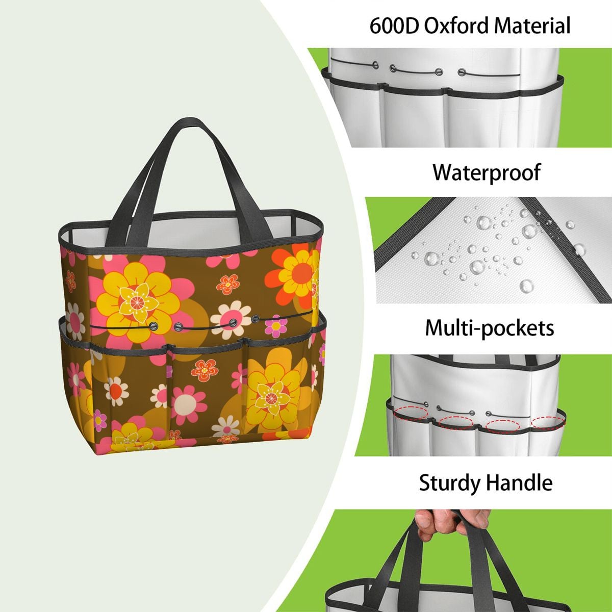 Retro 70s Groovy Flower Power Garden Tool Bag - Mid Century Modern Gal