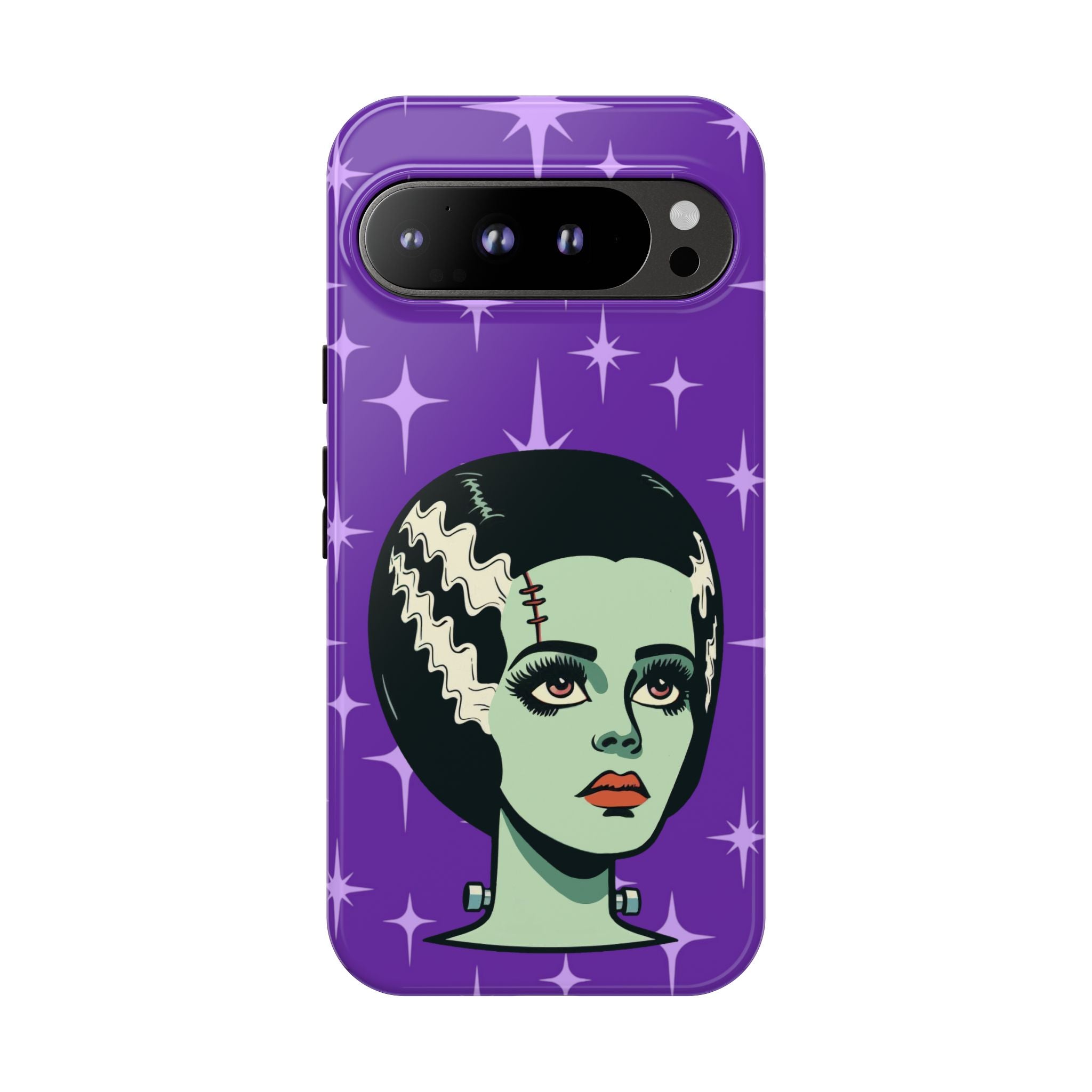 Bride of Frankenstein Retro Mid Mod Horror Buff Purple Halloween Tough Phone Case