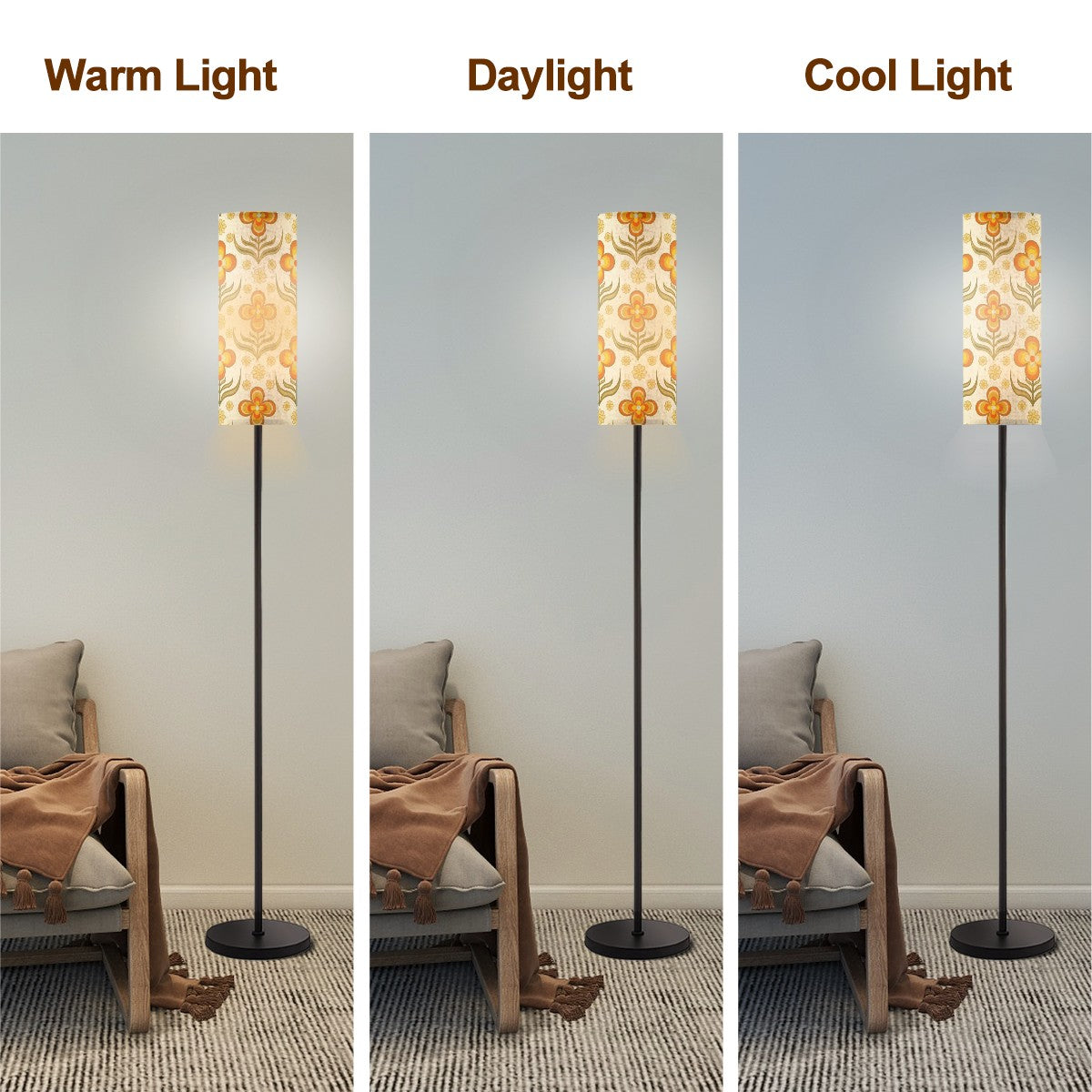 Retro Groovy Flower Power Orange Yellow Mod Floor Lamp - Mid Century Modern Gal