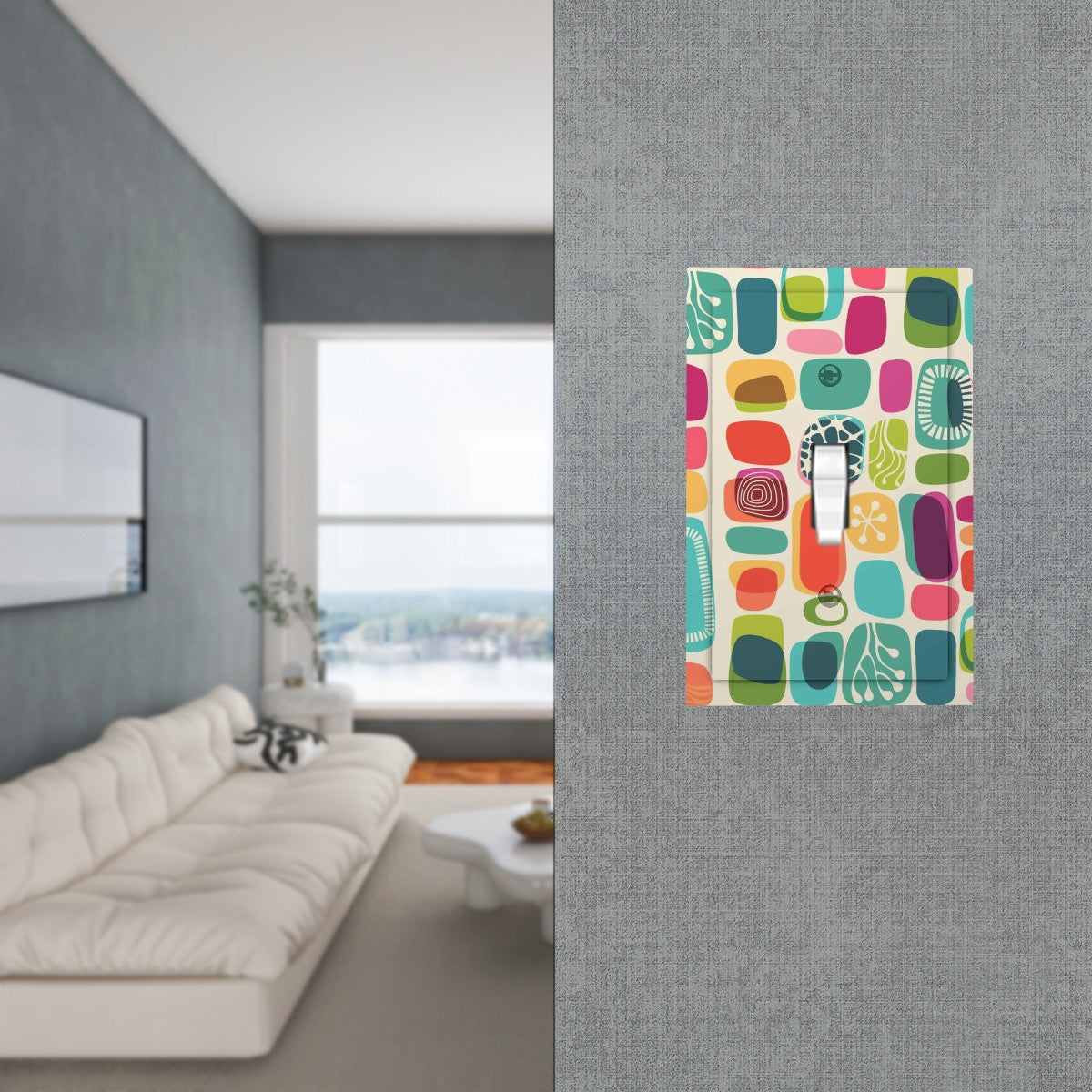 Mid Century Modern Amoeba Designed Modern Switch Cover 1-Gang 1 Toggle - Mid Century Modern Gal
