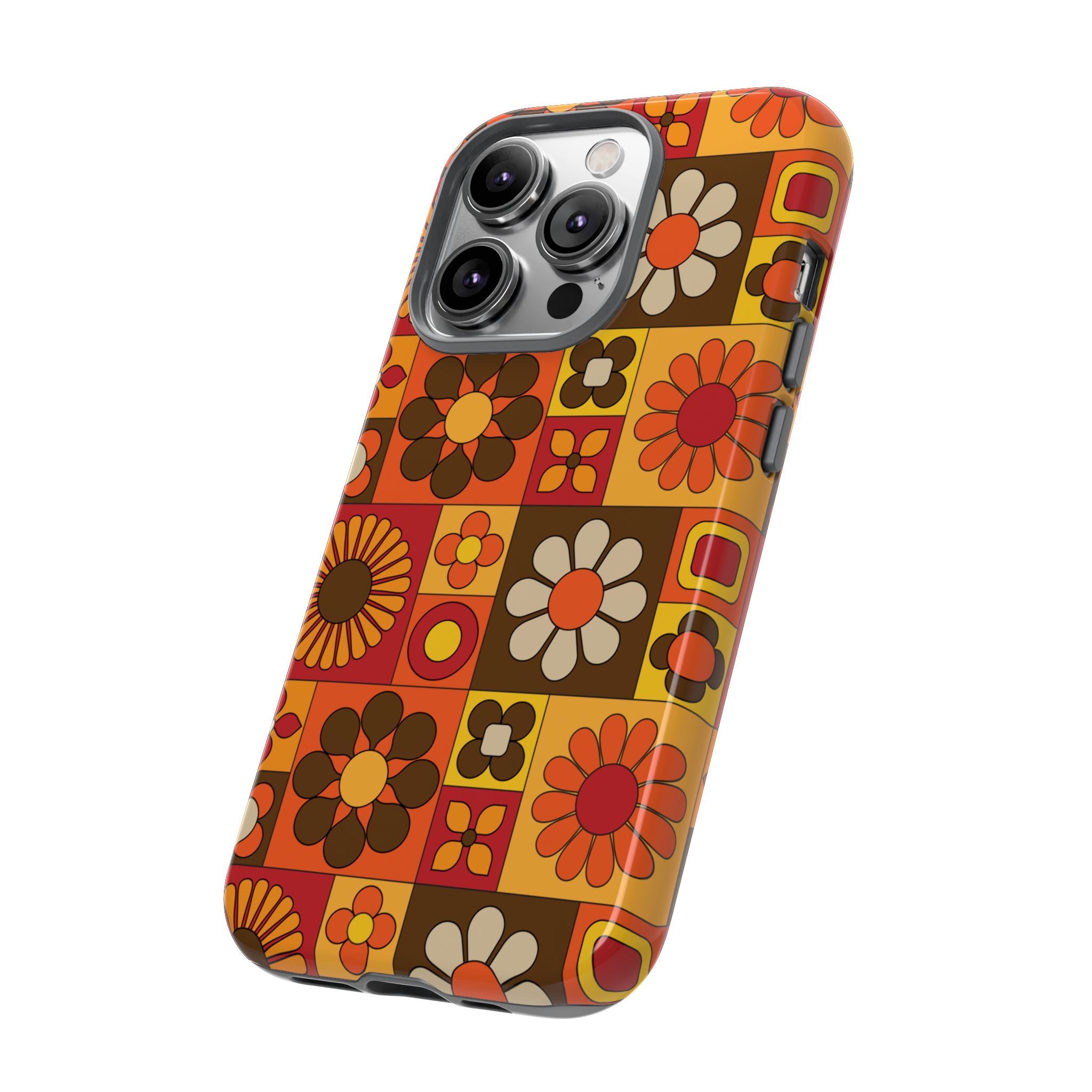Retro 70s Mid Mod Floral Phone Case | Tough Cases for Flower Lovers