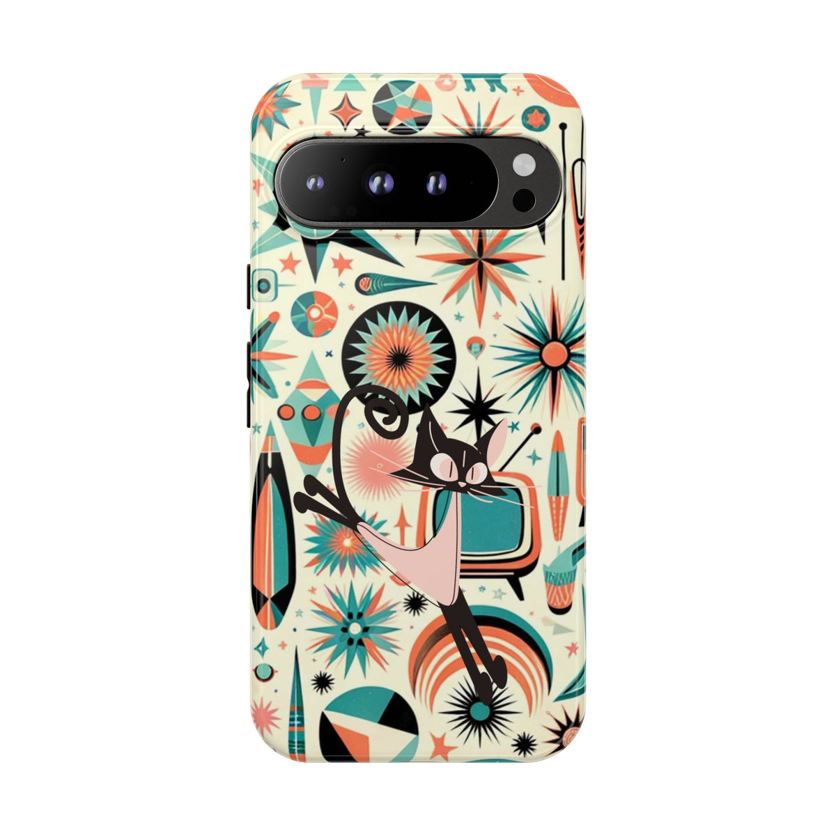 Atomic Kitty Boomerang Space Kitty Mid Century Modern Samsung, Smart Phone, Tough Cases