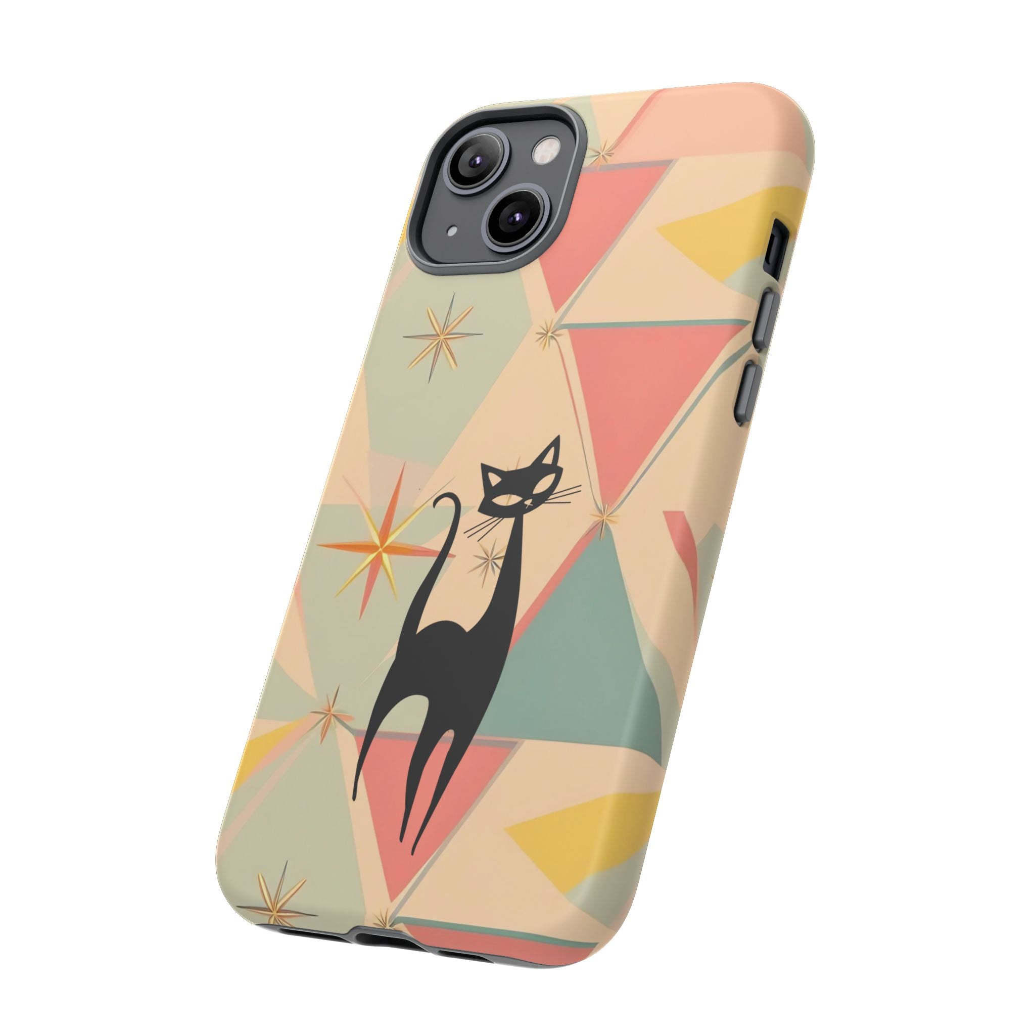 Atomic Cat Mid Mod Retro Cat Phone Case | Tough Cases with Vintage Vibe | Ideal for Cat Lovers