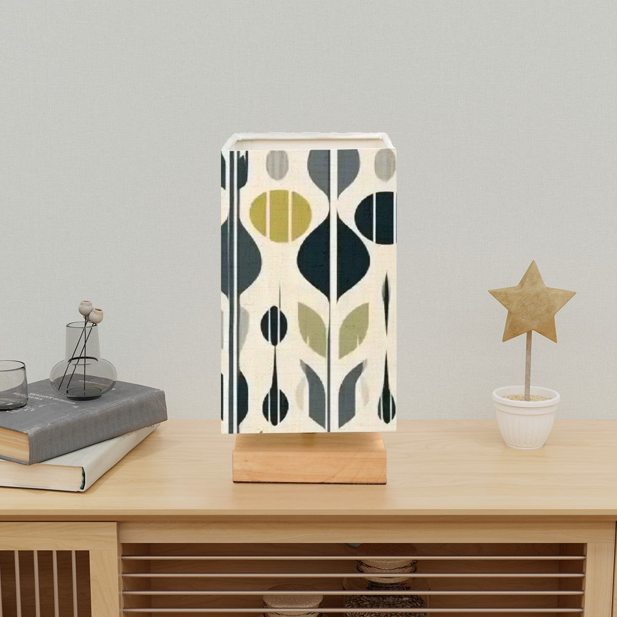 Mid Mod Scandinavian Designed, Retro Square Table Lamp - Mid Century Modern Gal