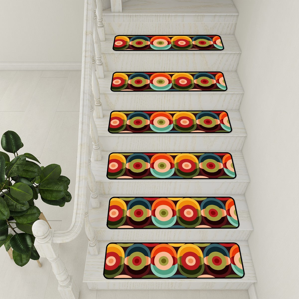 Retro Groovy Mod Stair Carpet Treads - Mid Century Modern Gal