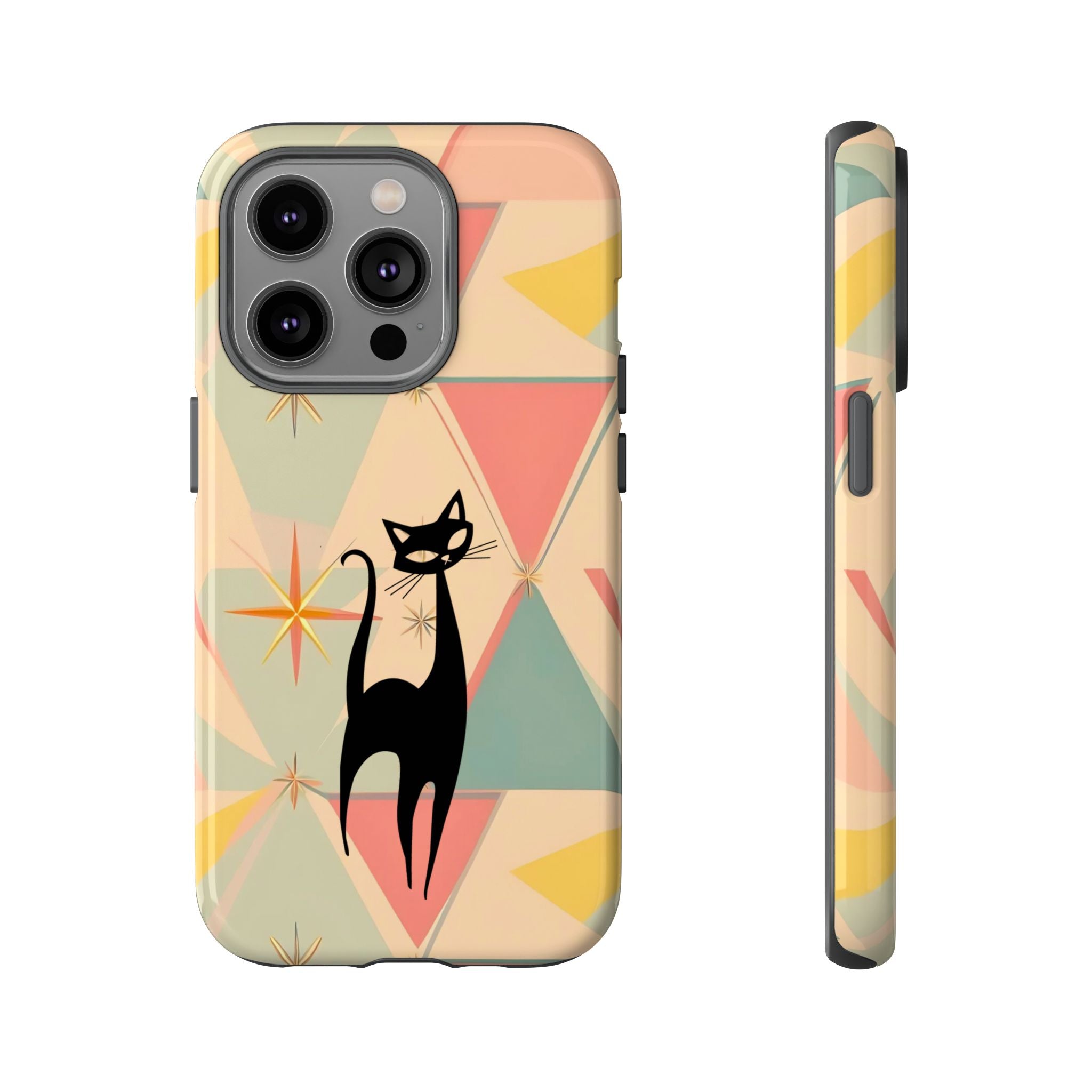 Atomic Cat Mid Mod Retro Cat Phone Case | Tough Cases with Vintage Vibe | Ideal for Cat Lovers - Mid Century Modern Gal