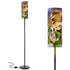 Retro 60s 70s Vintage Big Eyed Girl With Puppy, Mod Floor Lamp - Mid Century Modern Gal