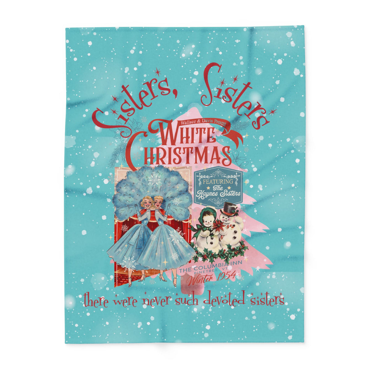 Sisters' Sisters White Christmas Arctic Fleece Blanket - Cozy Holiday Décor - Mid Century Modern Gal