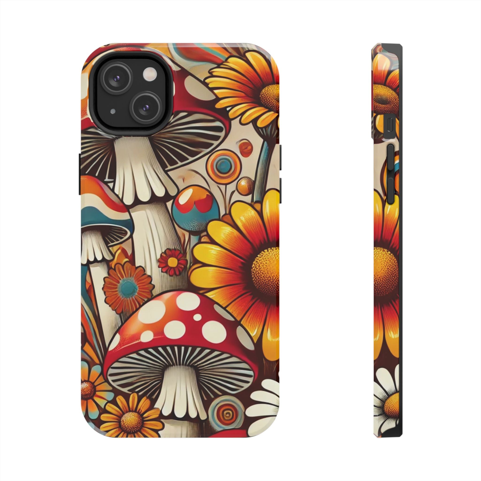 Bohemian Floral Mushroom Tough Phone Case - Trendy Protection for Nature Lovers - Mid Century Modern Gal