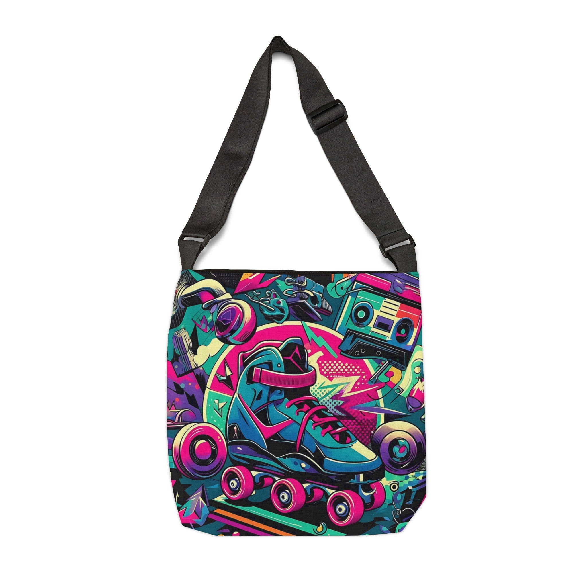 80s Retro Rollerskate Funky Tote Bag Gift For 80s Lover - Mid Century Modern Gal