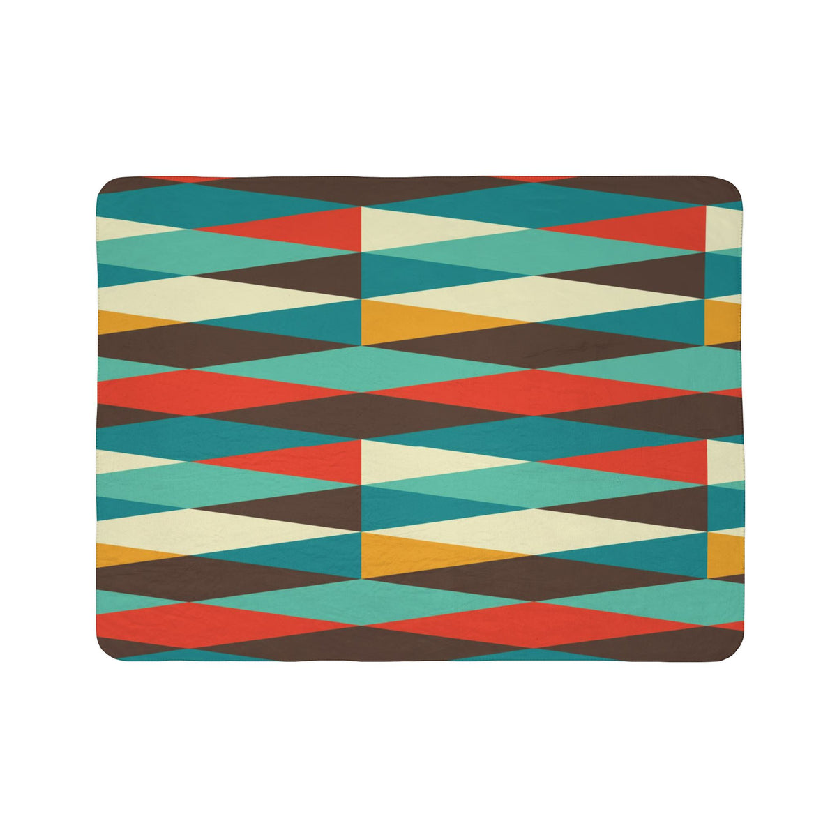 Mid Century Modern, Geometric, Retro, Mod, Teal Blue, Mustard Yellow, Chocolate Brown, Burnt Orange, Sherpa Blanket - Mid Century Modern Gal