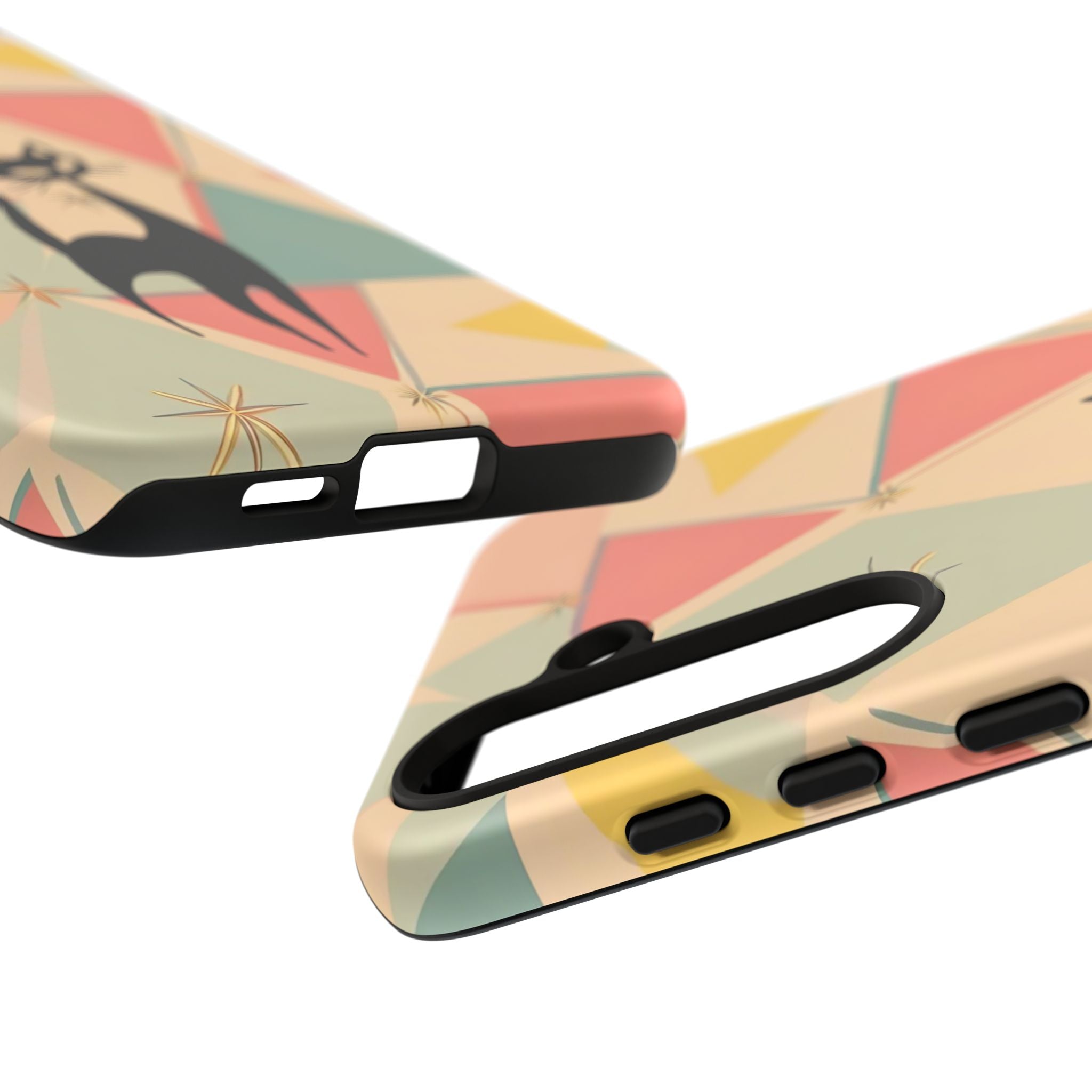 Atomic Cat Mid Mod Retro Cat Phone Case | Tough Cases with Vintage Vibe | Ideal for Cat Lovers