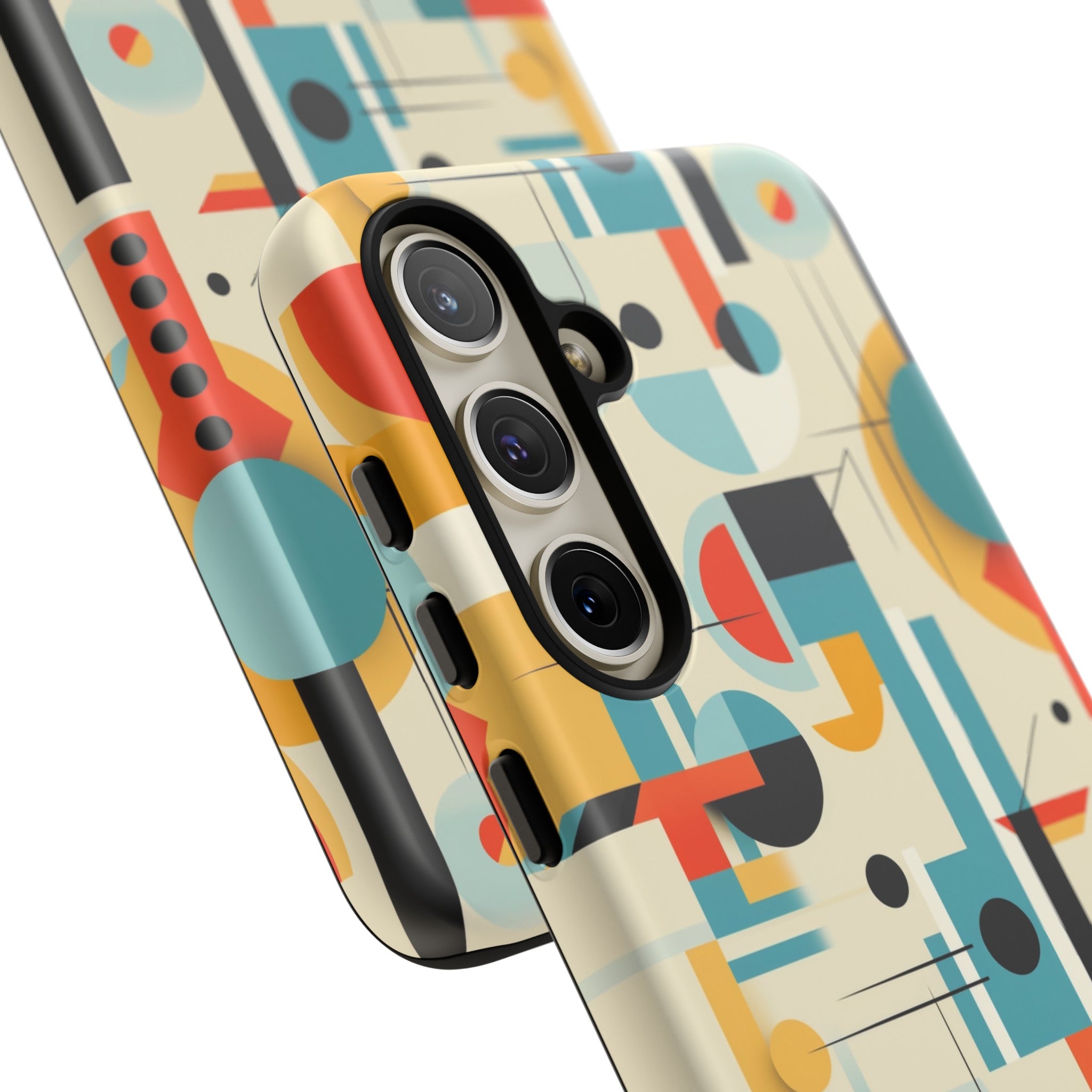 Bauhaus Designed Mid Mod Geometric Groovy Smart Phone, iPhone, Samsung Compatible Tough Cases