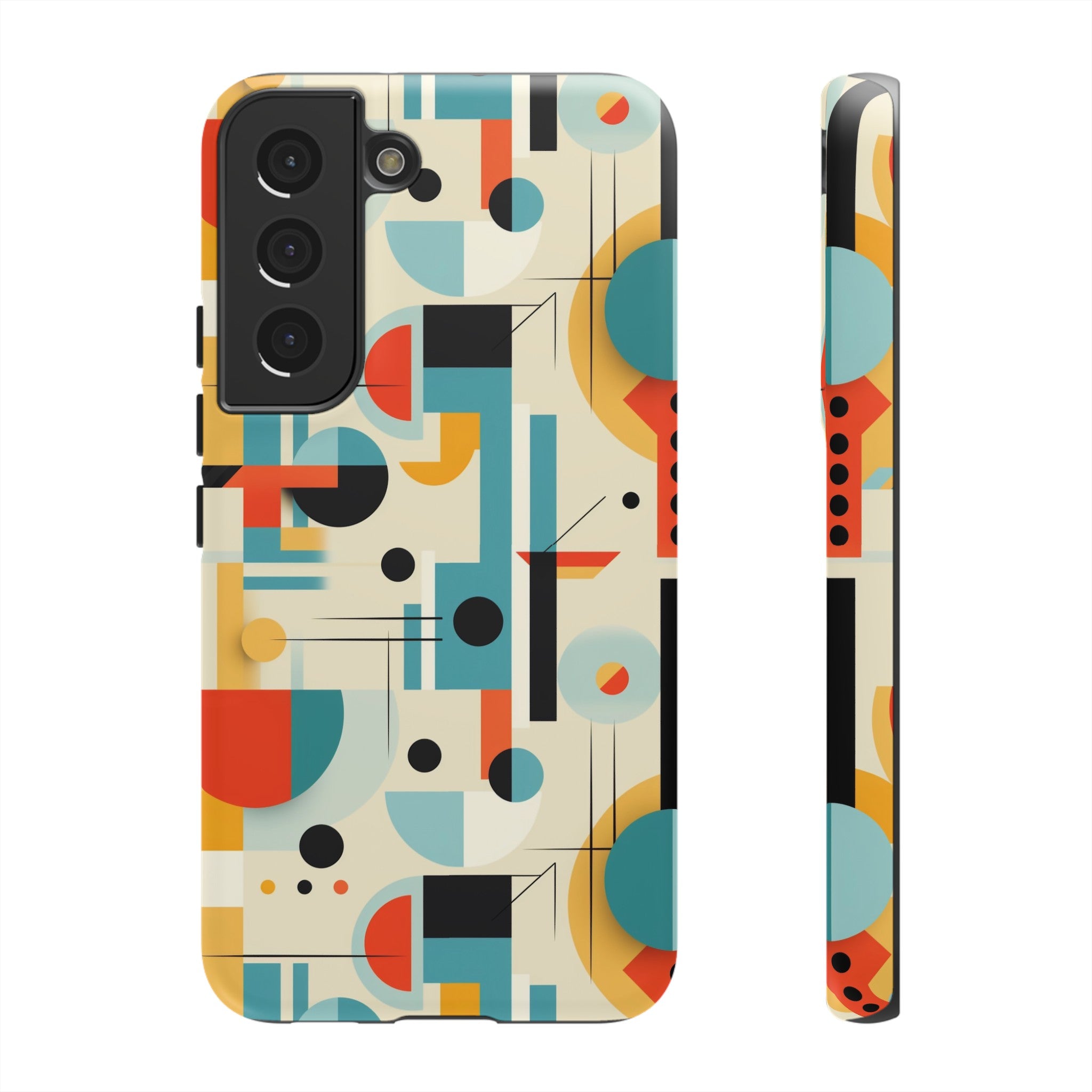 Bauhaus Designed Mid Mod Geometric Groovy Smart Phone, iPhone, Samsung Compatible Tough Cases
