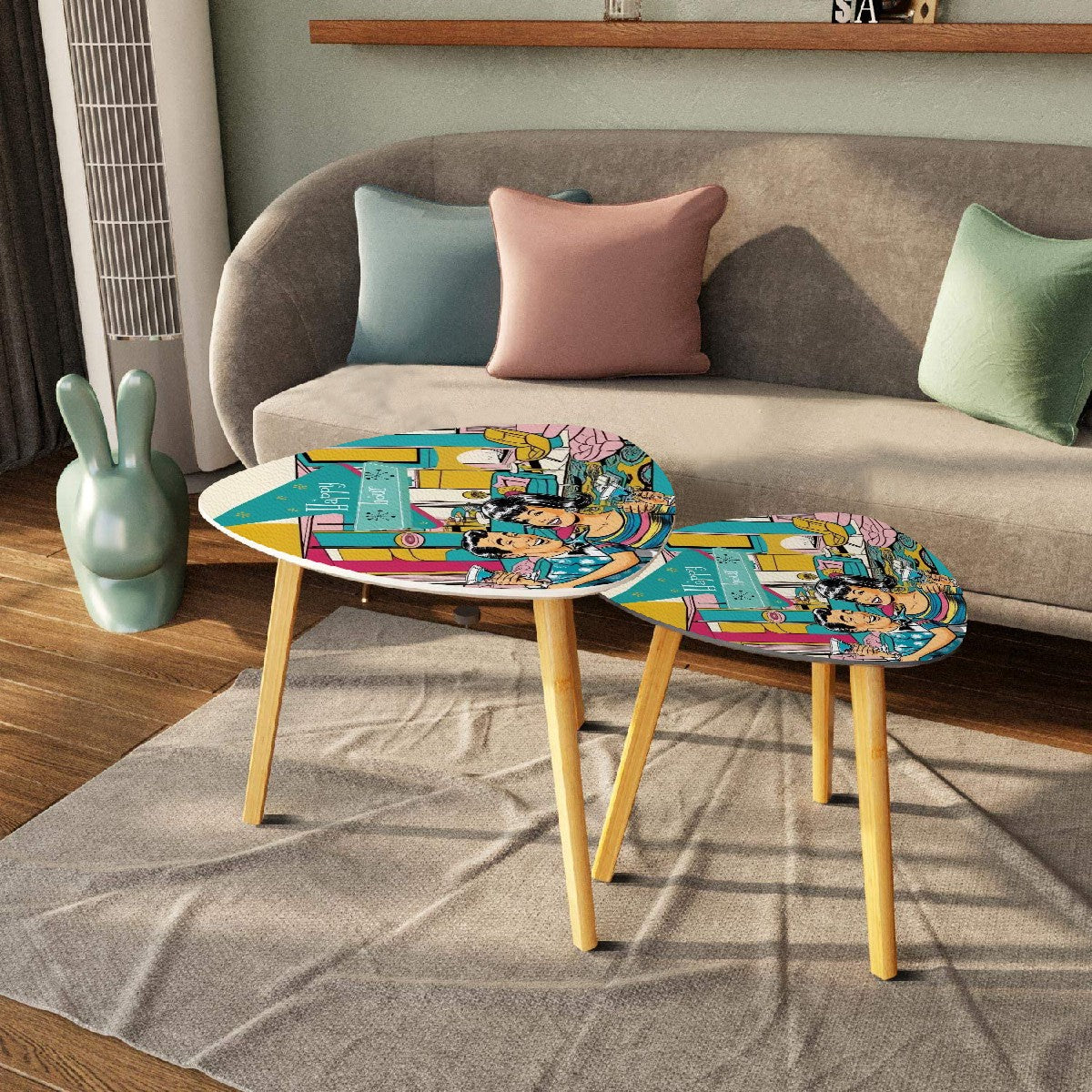 Mid Century Modern Kitschy Cocktail Nesting Tables - Mid Century Modern Gal