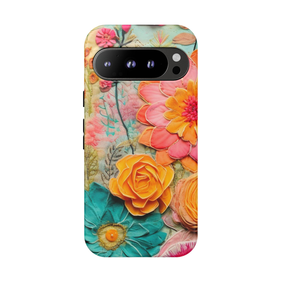 Boho Retro Floral Faux Pressed Flowers Smart Phone Tough Phone Cases