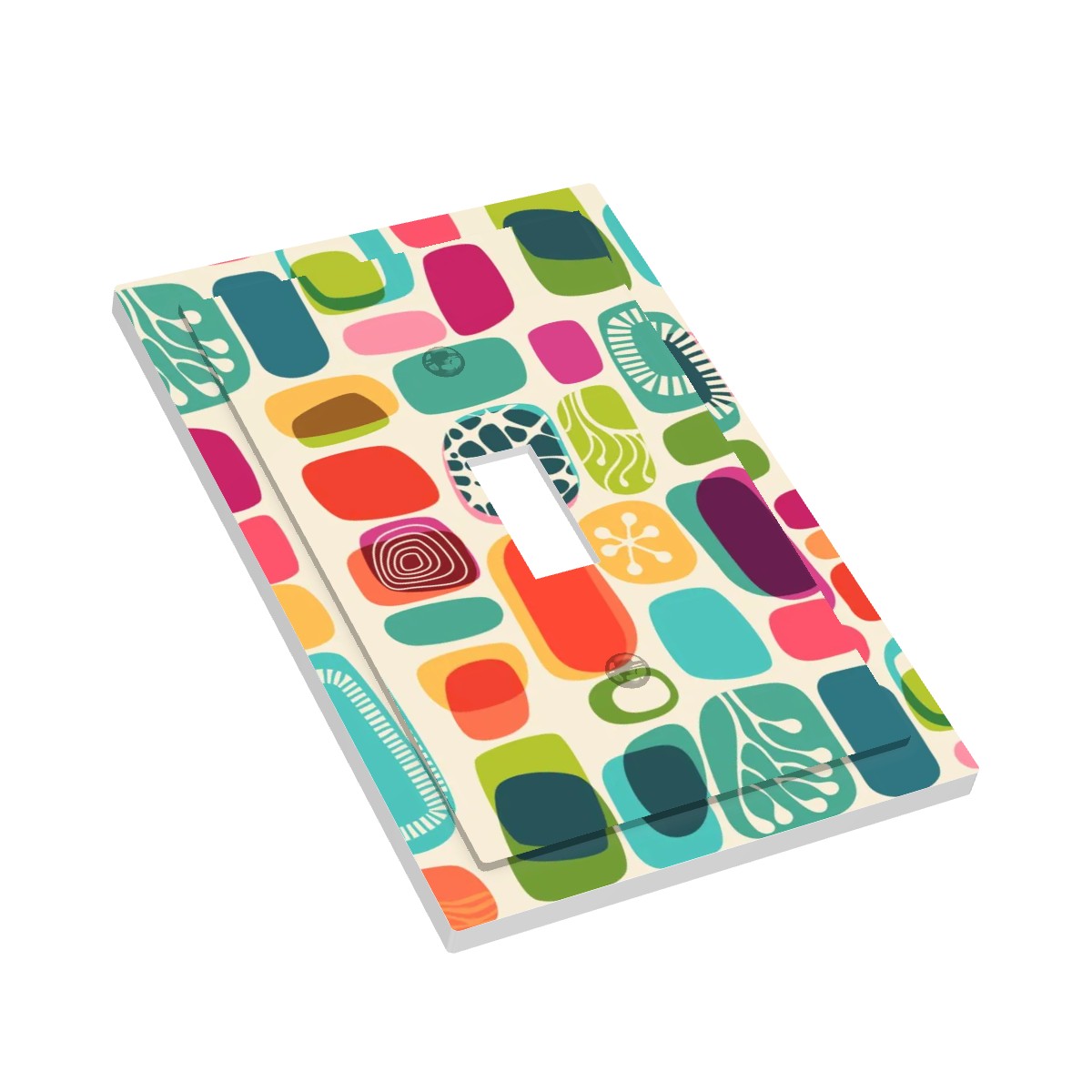 Mid Century Modern Amoeba Designed Modern Switch Cover 1-Gang 1 Toggle - Mid Century Modern Gal