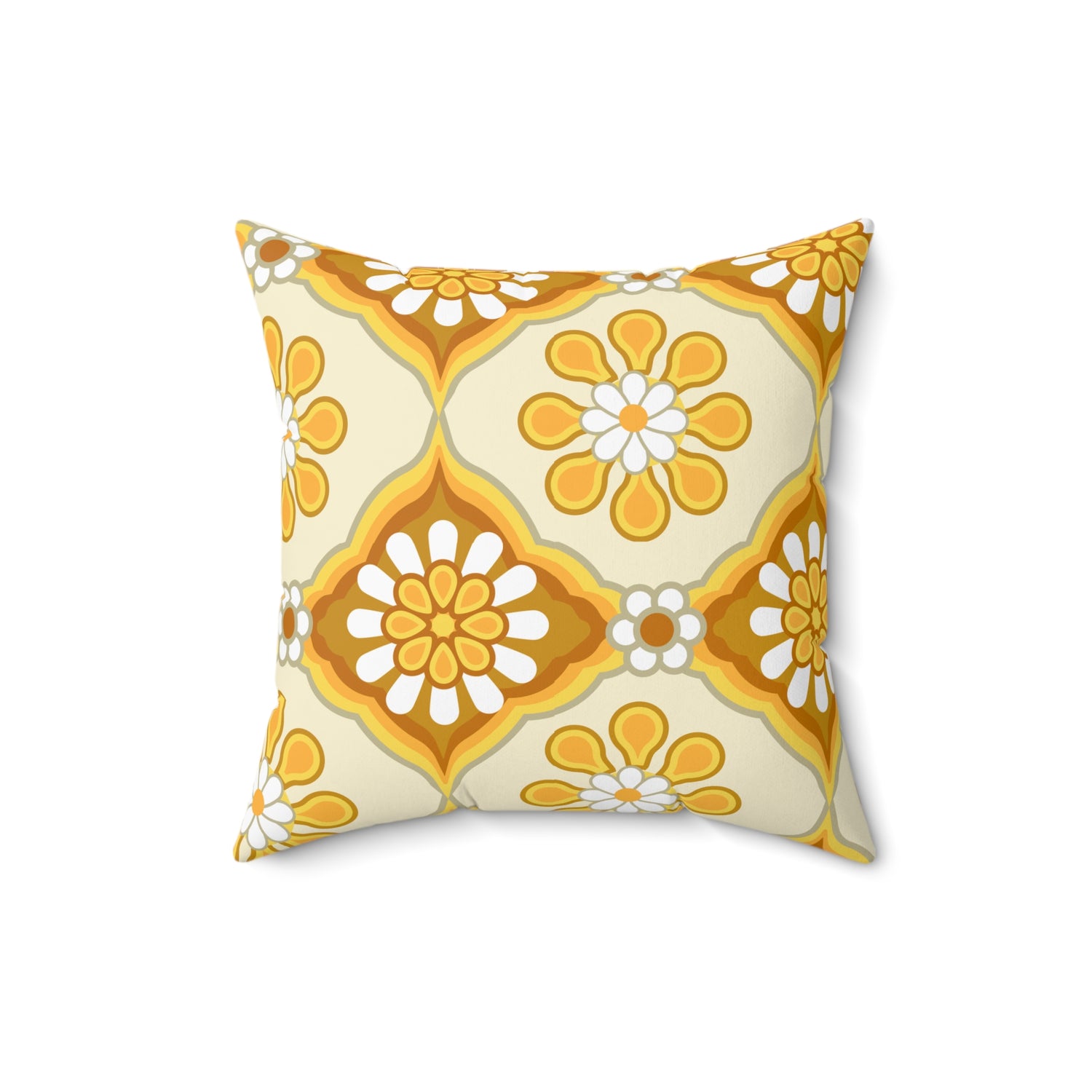 Daisy Flower Power Groovy 70s Retro Pillow Cover And Insert - Mid Century Modern Gal