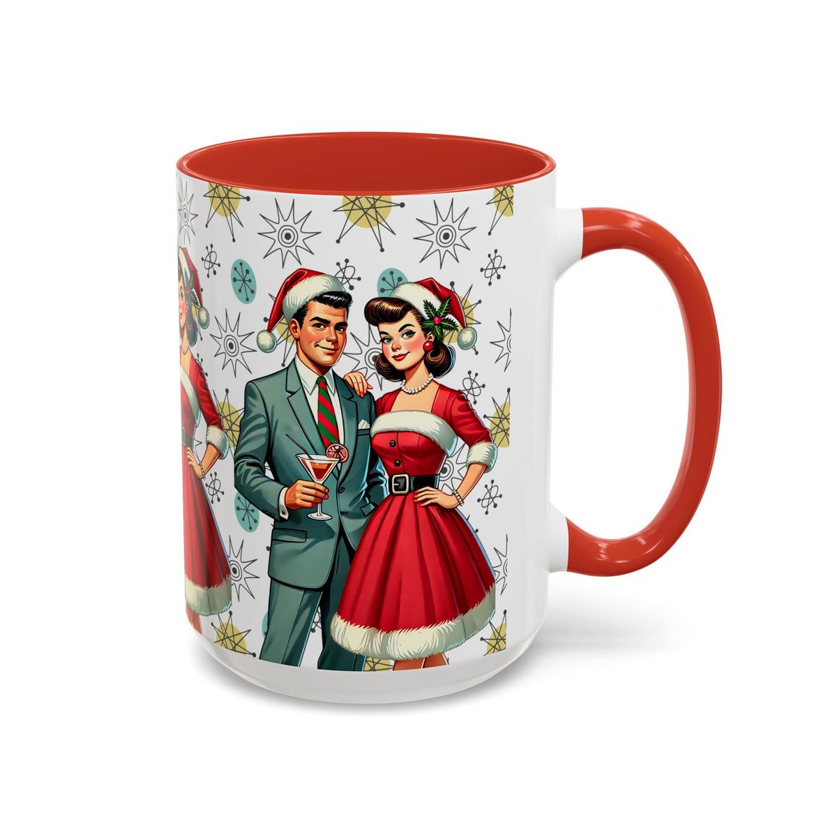 Mid Century Modern Atomic 50s Christmas Franciscan Starburst Pattern Mug - Mid Century Modern Gal