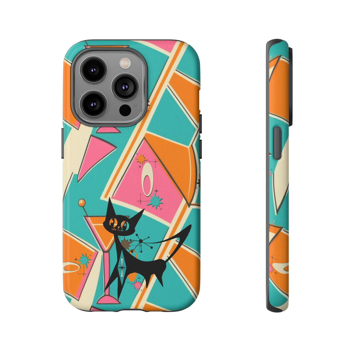 Atomic Cat Mid Mod Retro Cat Phone Case - Tough Cases for Stylish Cat Lovers - Mid Century Modern Gal