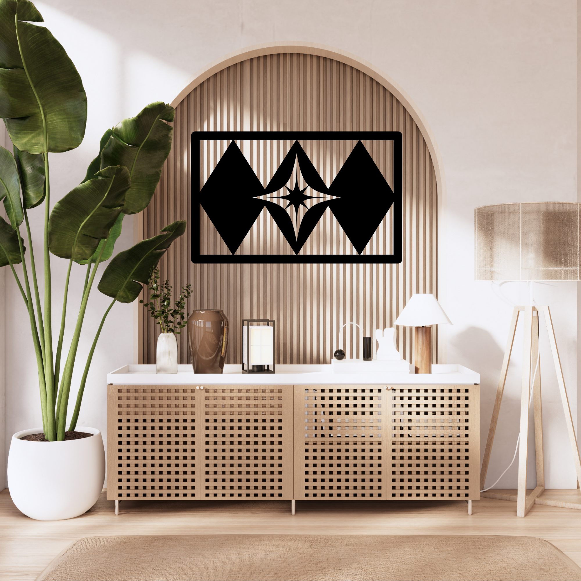 Mid Century Modern Starbust Metal Wall Art, Shadow Box Wall Art - Mid Century Modern Gal