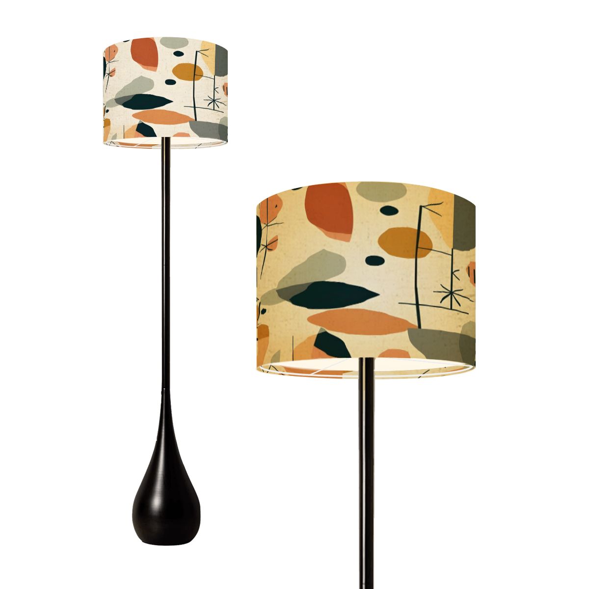 Mid Century Modern Abstract Geometric Designed Mod Teardrop Shaped Floor Lamp - Mid Century Modern Gal